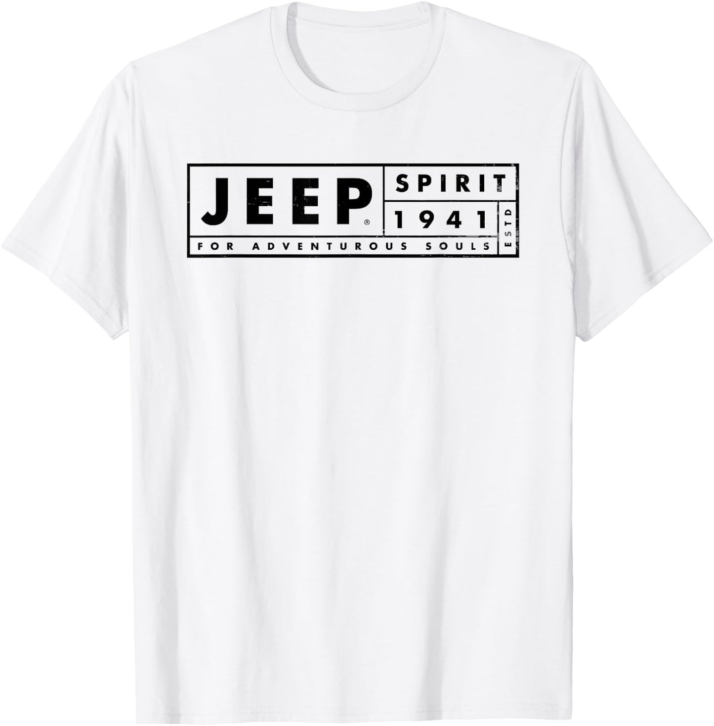 Jeep Spirit 1941 Estd for Adventurous Souls, Dark Logo , white, S T-Shirt - T-Shirt | White
