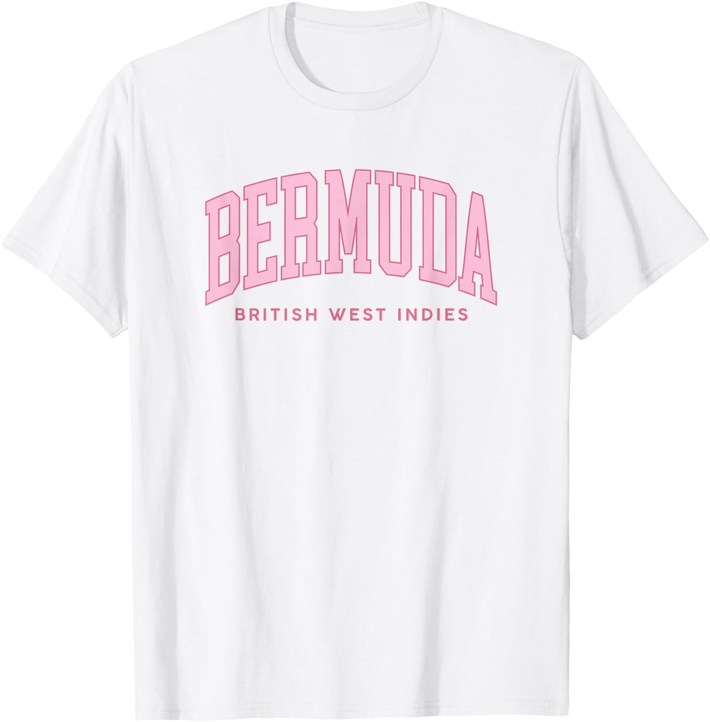 Bermuda Retro Preppy Throwback Pink Text Girls T-Shirt - T-Shirt | White