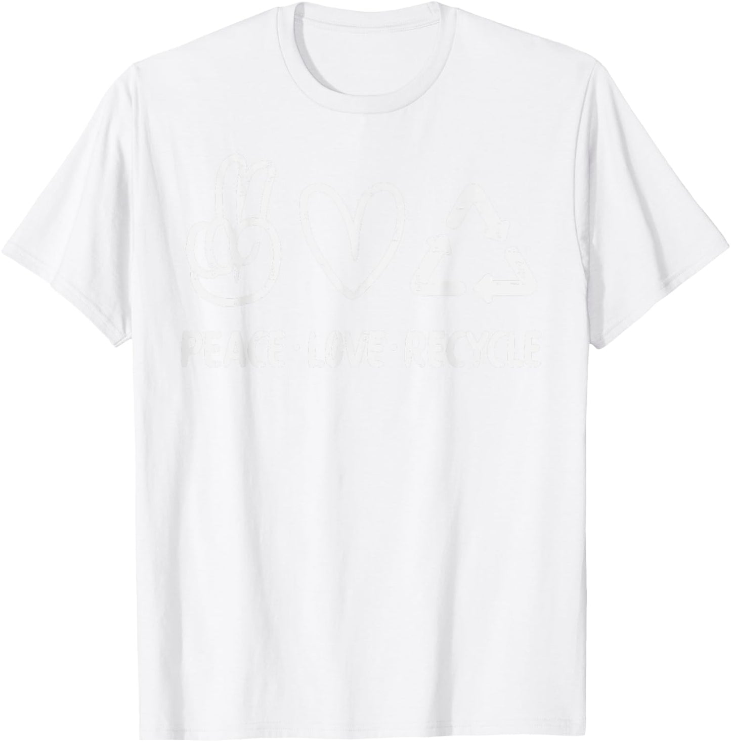 Peace Love Recycle Earth Day Recycling Hippie Men Women Kids T-Shirt - T-Shirt | White