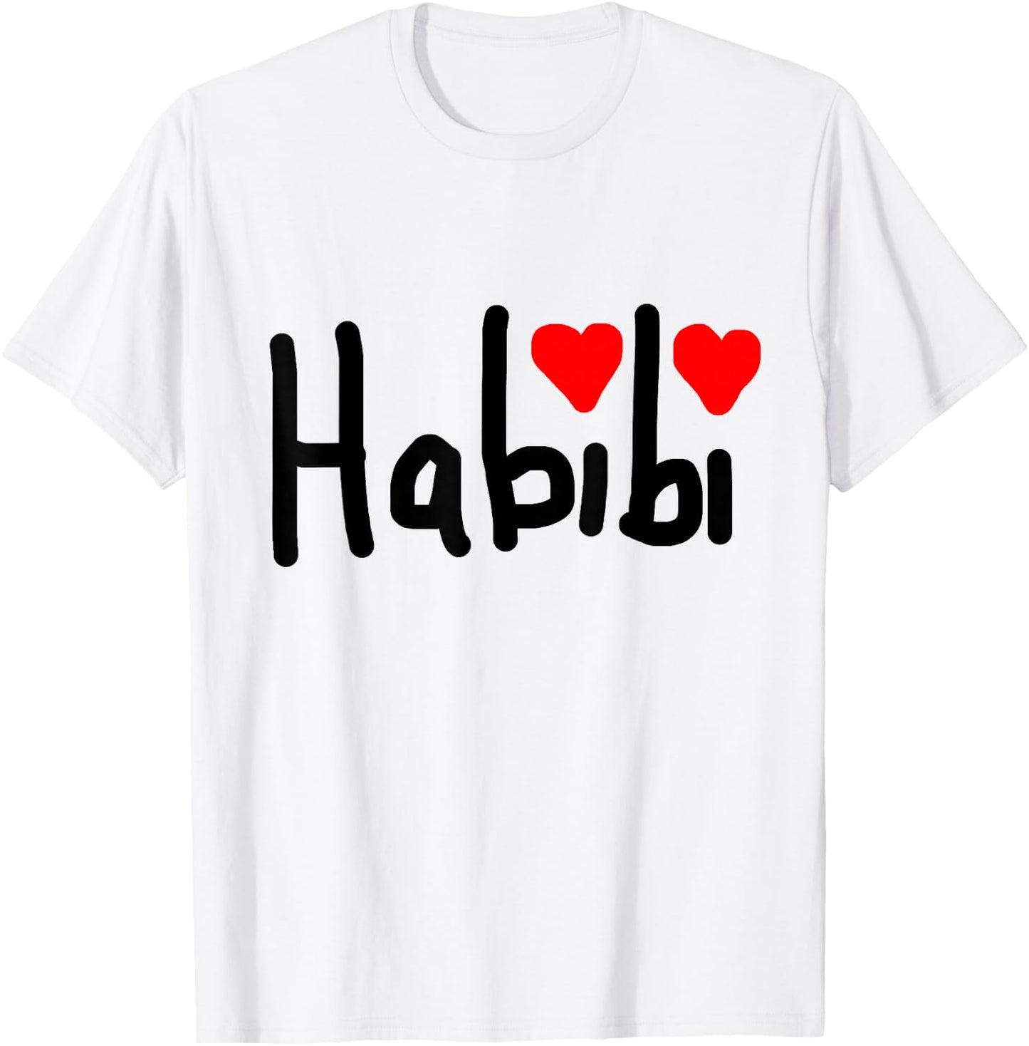 Habibi Schriftzug mit Herzchen T-Shirt - T-Shirt | White