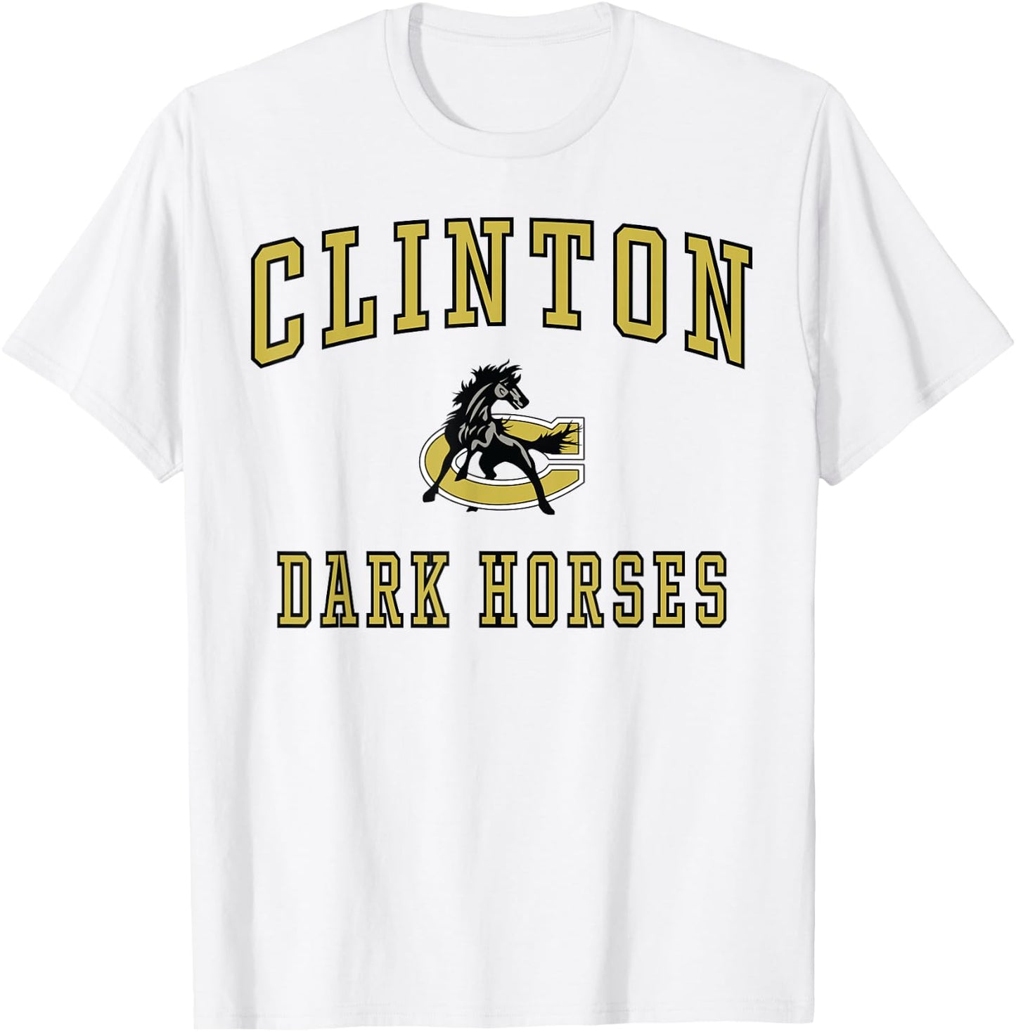 Clinton High School Dark Horses T-Shirt - T-Shirt | White