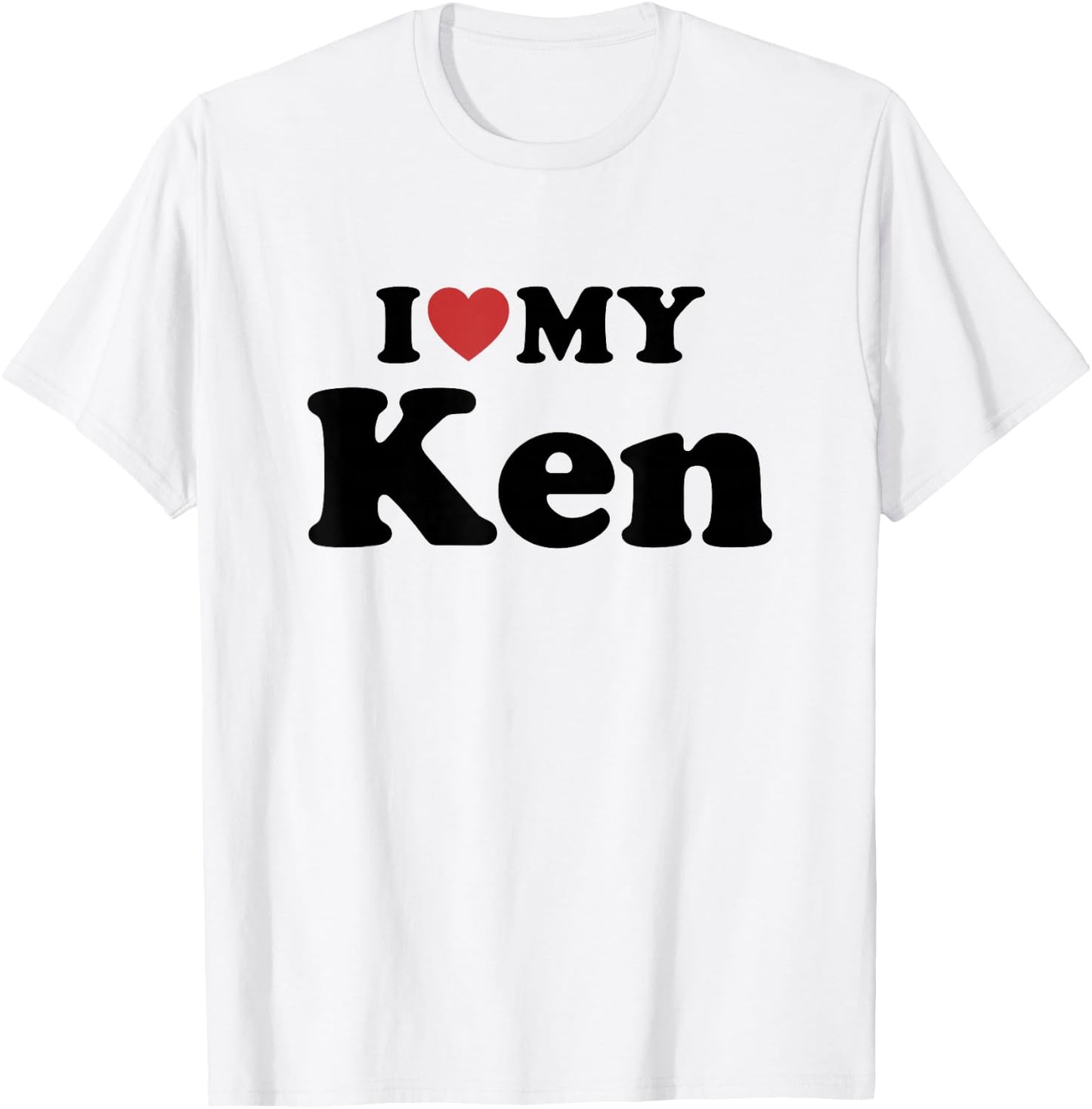 I Love My Ken Prénom Assorti Couple T-Shirt - T-Shirt | White