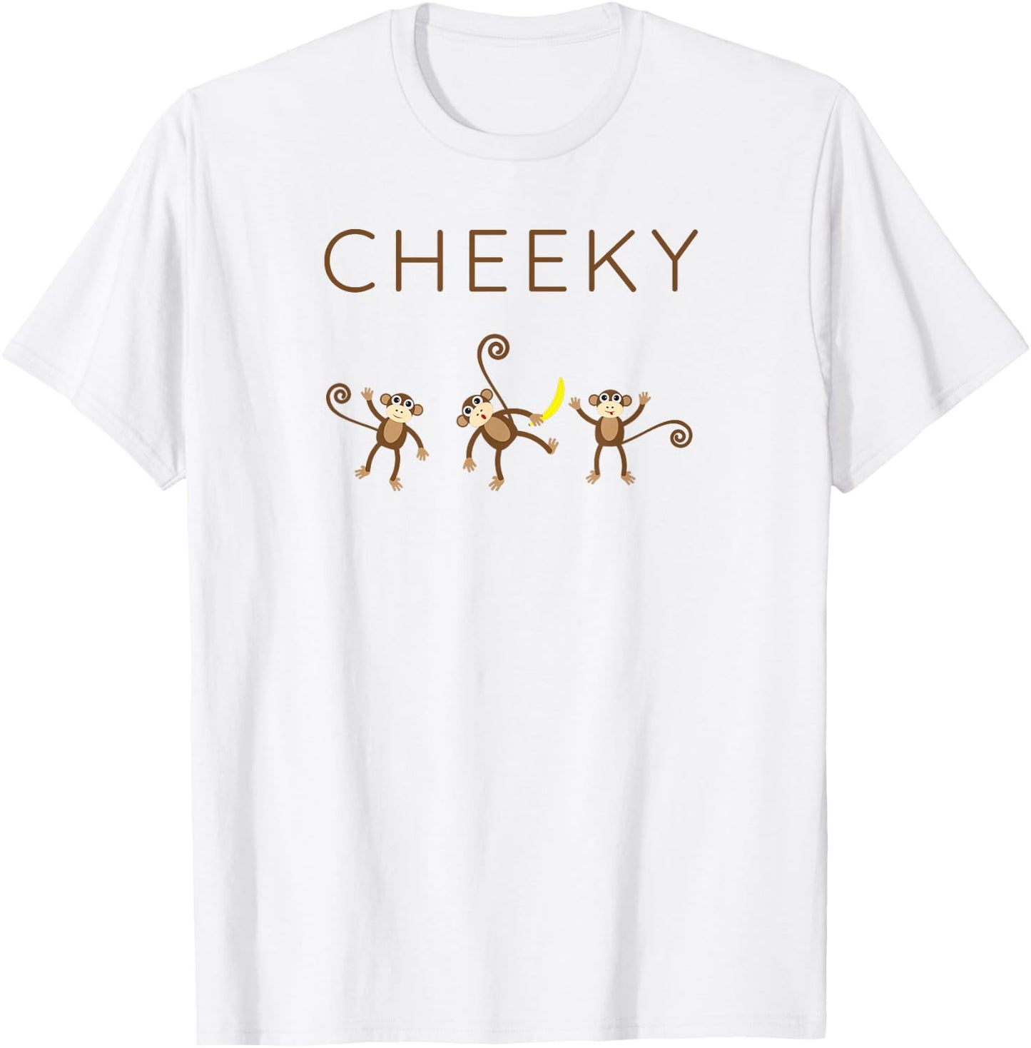Cheeky Monkey Playful Jungle Humor T-Shirt - T-Shirt | White
