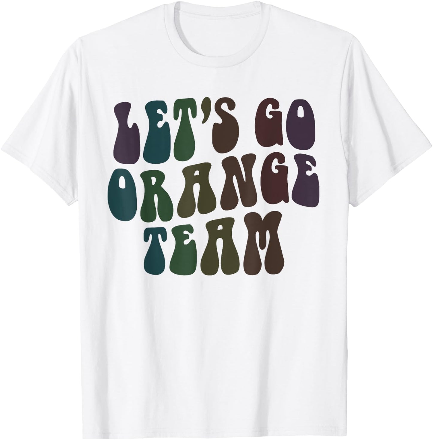 Retro LET'S GO ORANGE TEAM Competition War Game Summer Camp T-Shirt - T-Shirt | White
