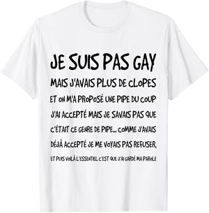 I'm Not Gay But 10, Joke And Humor Of Beauf Gift , white, S T-Shirt - T-Shirt | White