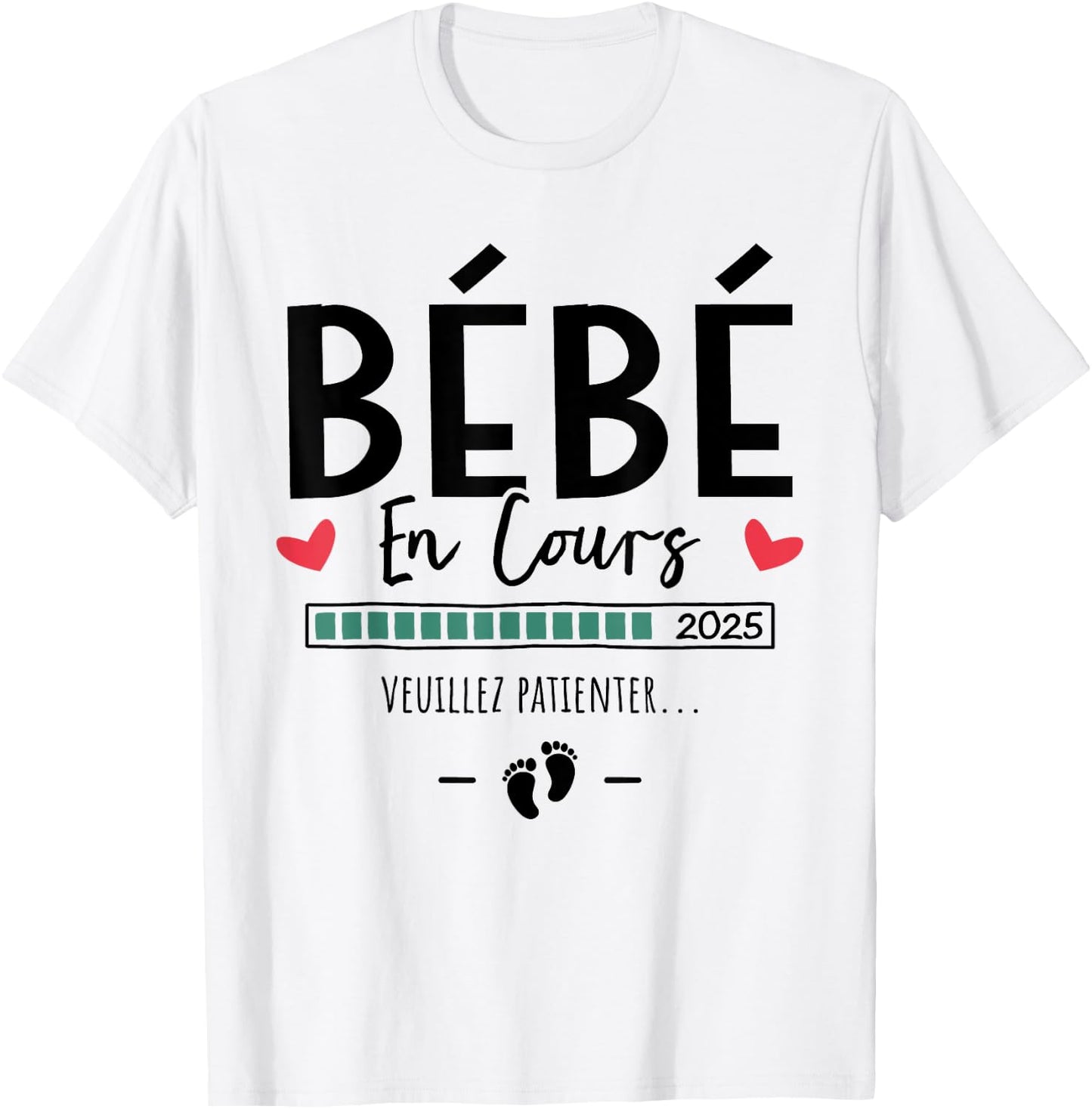 Baby In Progress 2025 Announcement Pregnancy Future Dad To Be Mom , white, S T-Shirt - T-Shirt | White
