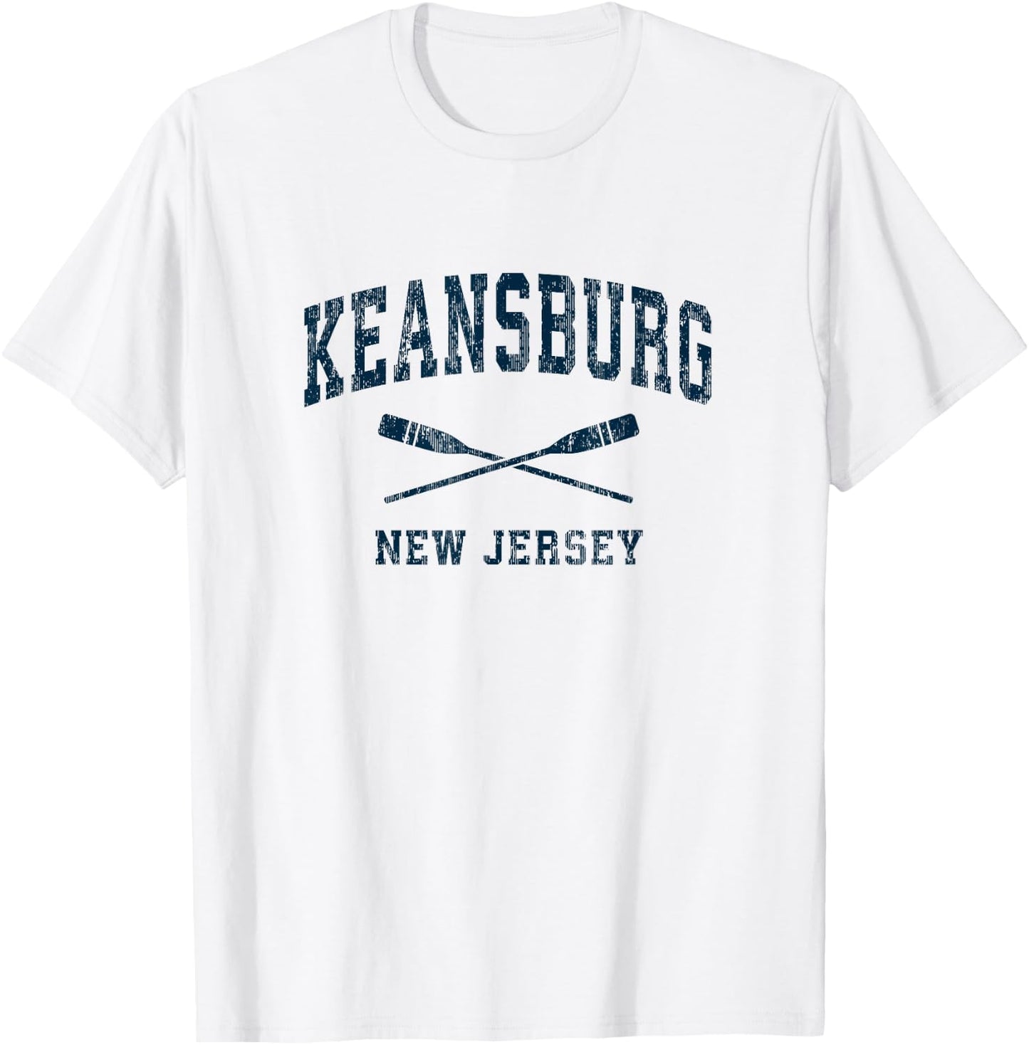 Keansburg New Jersey Vintage Nautical Paddles Sports Oars T-Shirt - T-Shirt | White