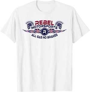 Rebel Motorsports Star-struck All Gas No Brakes T-Shirt - T-Shirt | White