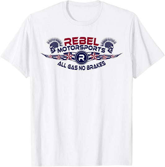 Rebel Motorsports Star-struck All Gas No Brakes T-Shirt - T-Shirt | White