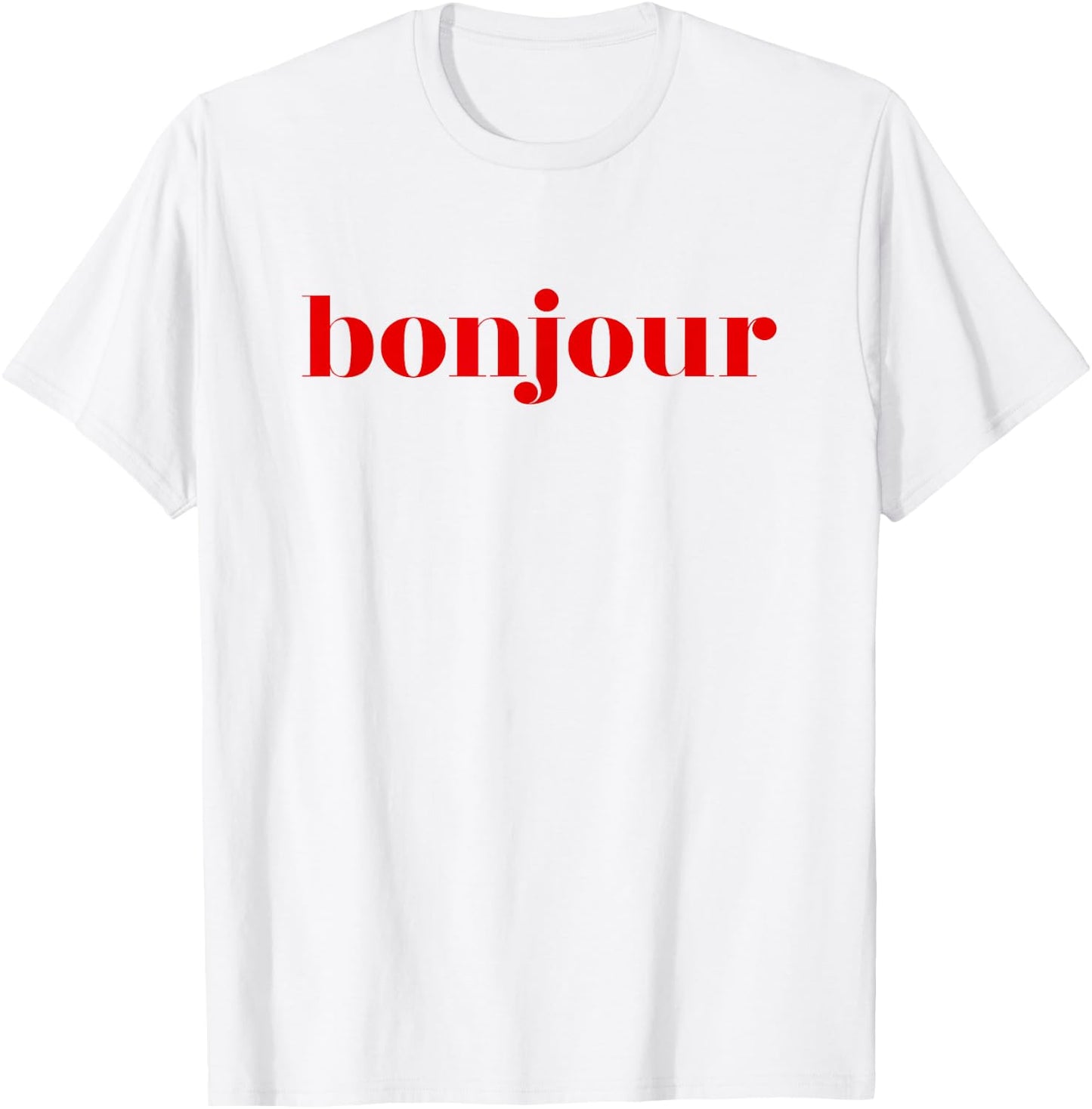 Bonjour Gift French Lovers, blue T-Shirt - T-Shirt | White