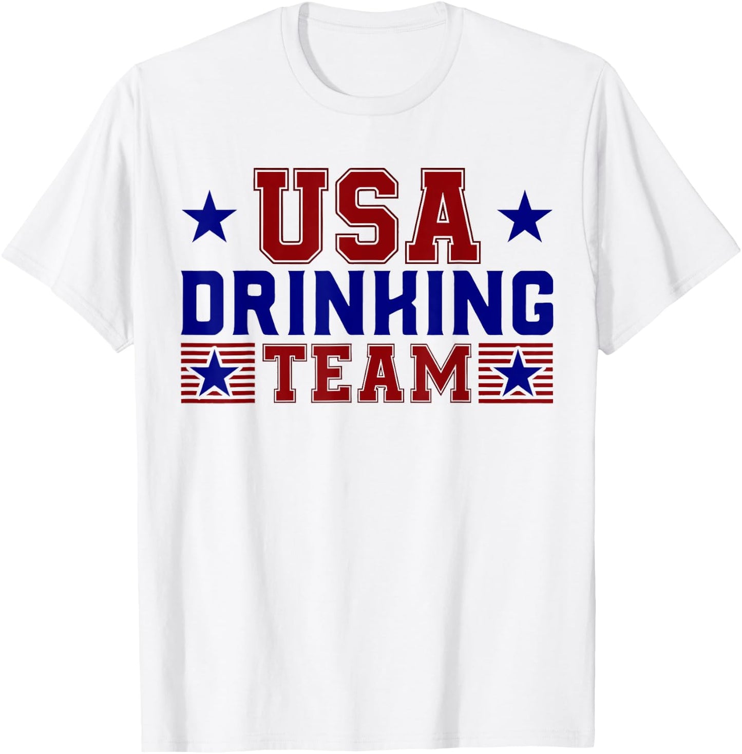 Retro USA Drinking Team Funny American Flag 4th of july Men T-Shirt - T-Shirt | White