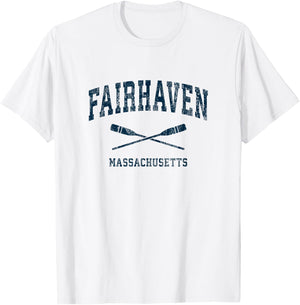 Fairhaven Massachusetts Vintage Nautical Paddles Sports Oars T-Shirt - T-Shirt | White