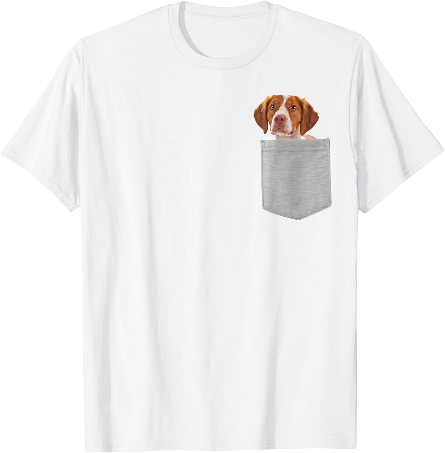 Dog in Your Pocket Brittany Men Women Girls Kids T-Shirt - T-Shirt | White