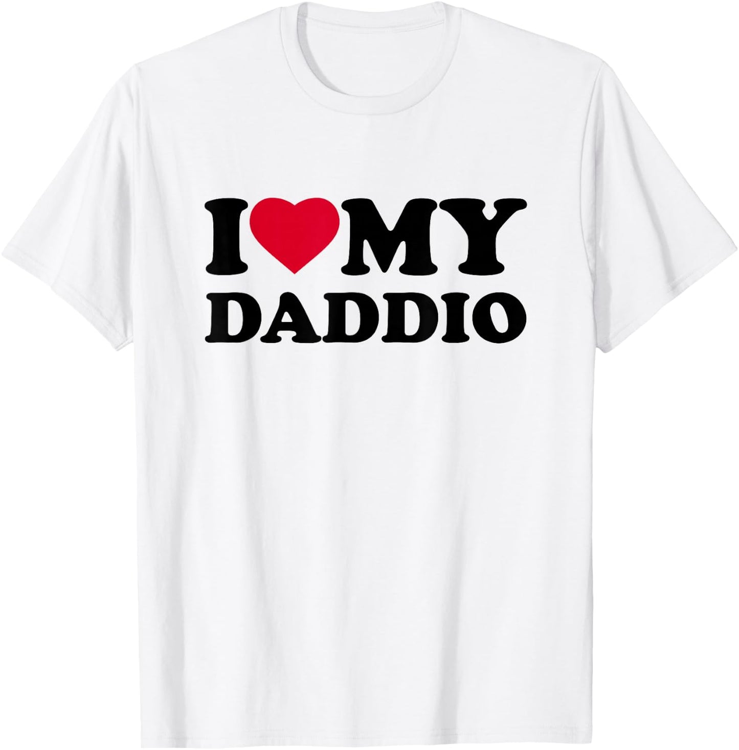 I Love My Daddio Heart Family Grandpa T-Shirt - T-Shirt | White