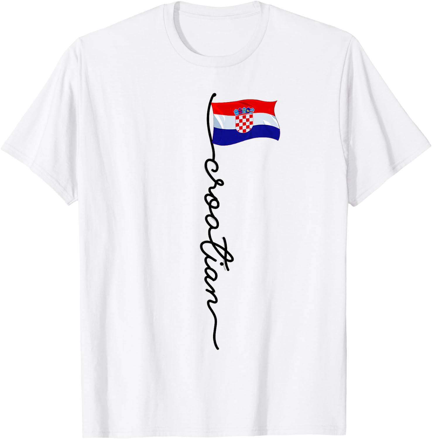 Croatia Signature Croatian , white, S T-Shirt - T-Shirt | White