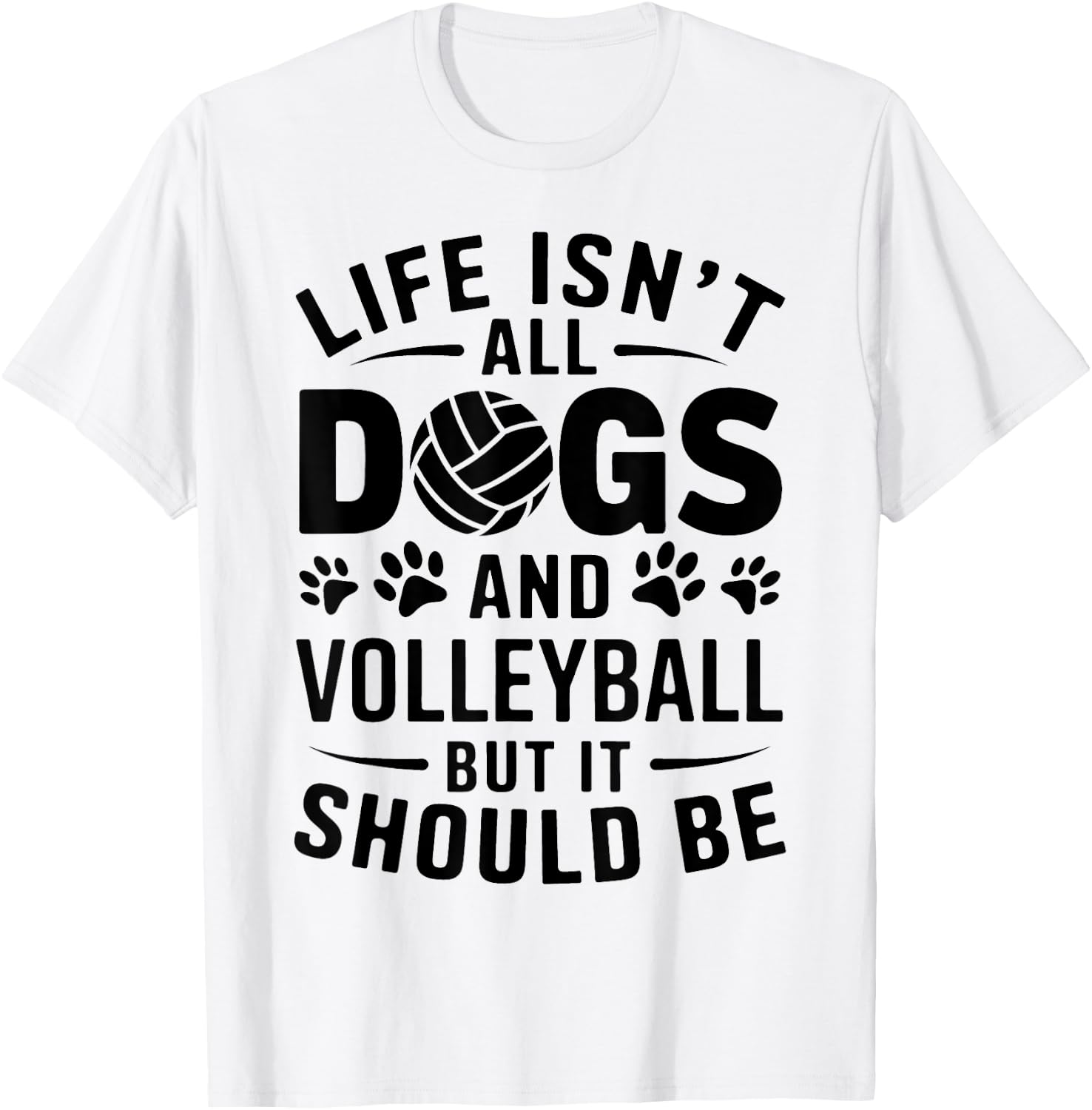 Dogs And Volleyball Funny Volleyball T-Shirt - T-Shirt | White