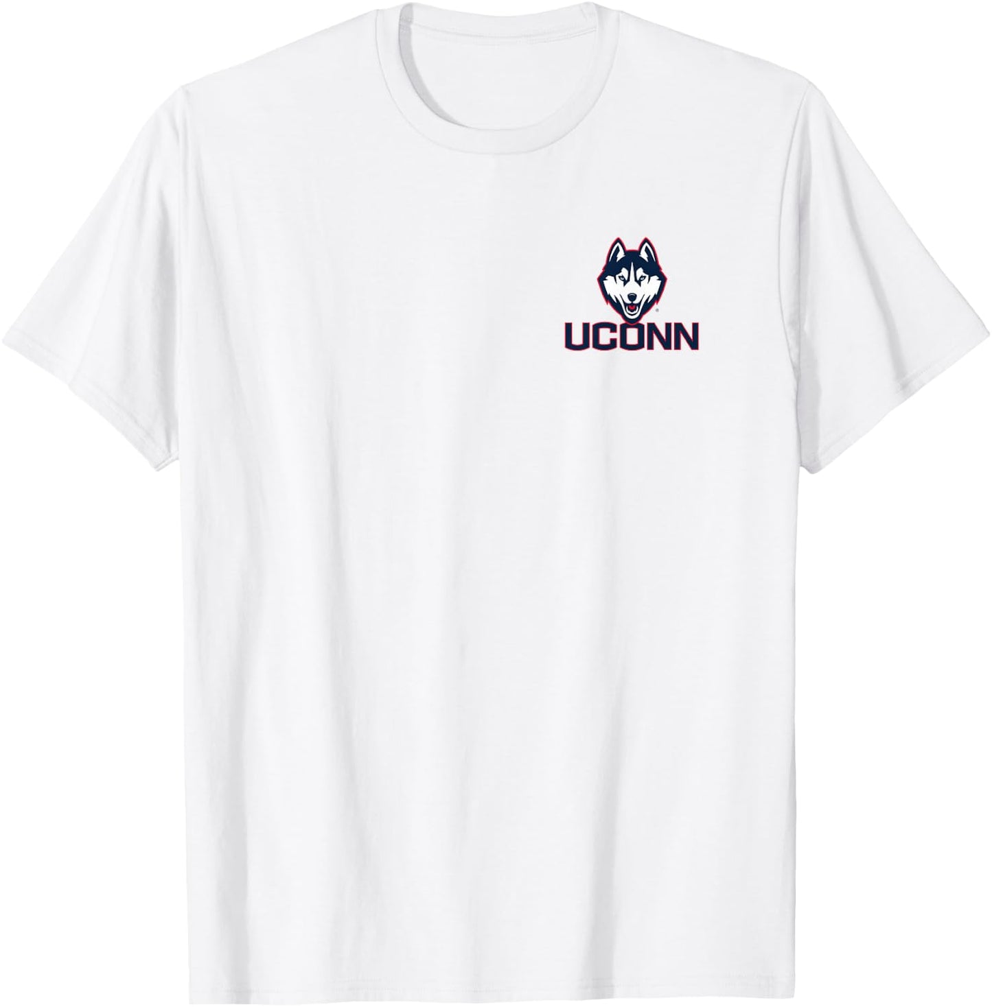 Connecticut Huskies Front/Back Basketball Gray Licensed T-Shirt - T-Shirt | White