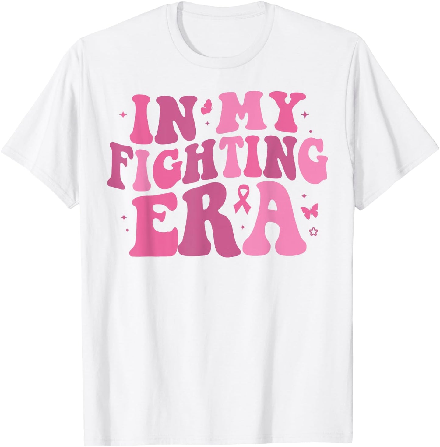 In My Fighting Era Breast Cancer Awareness Support Squad T-Shirt - T-Shirt | White