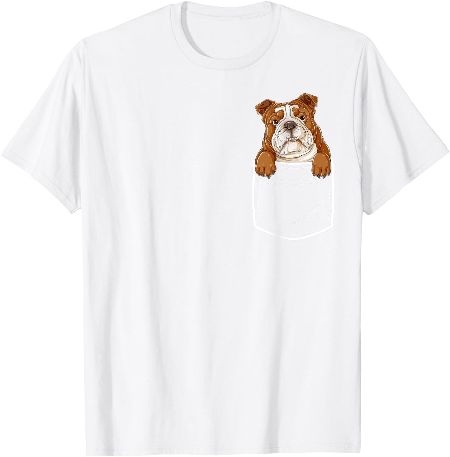 English Bulldog in Your Front Pocket T Shirt Dog Animals Women Kids T-Shirt - T-Shirt | White
