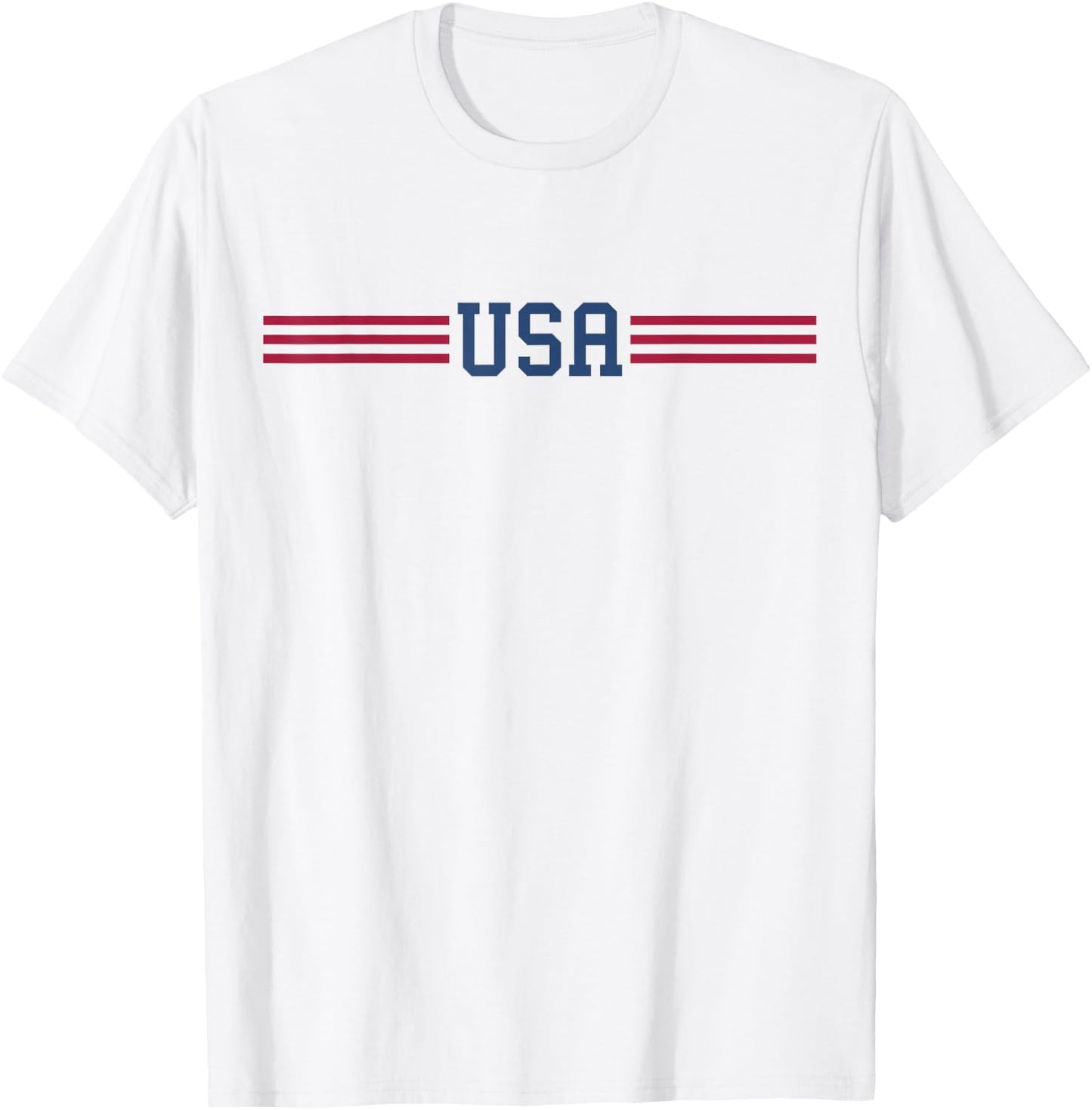 USA Women Men Patriotic American White 4th of July T-Shirt - T-Shirt | White