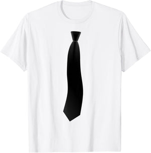 Black Tie Funny Suit Costume Boys , White T-Shirt - T-Shirt | White