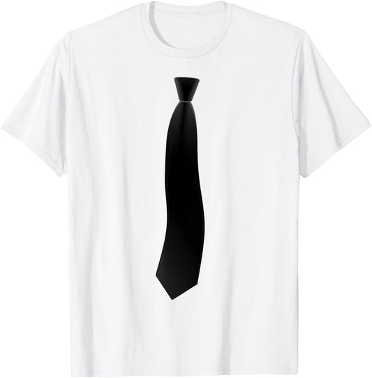 Black Tie Funny Suit Costume Boys , White T-Shirt - T-Shirt | White