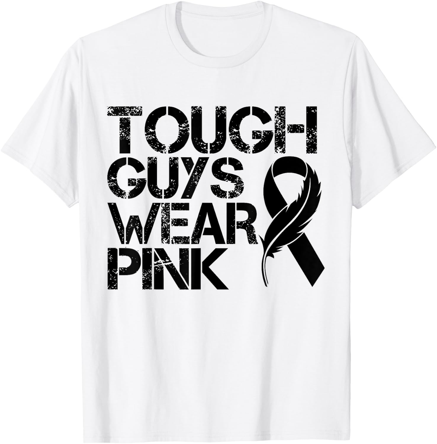 Tough Guys Wear Pink Men And Boys Support Cancer Survivors T-Shirt - T-Shirt | White