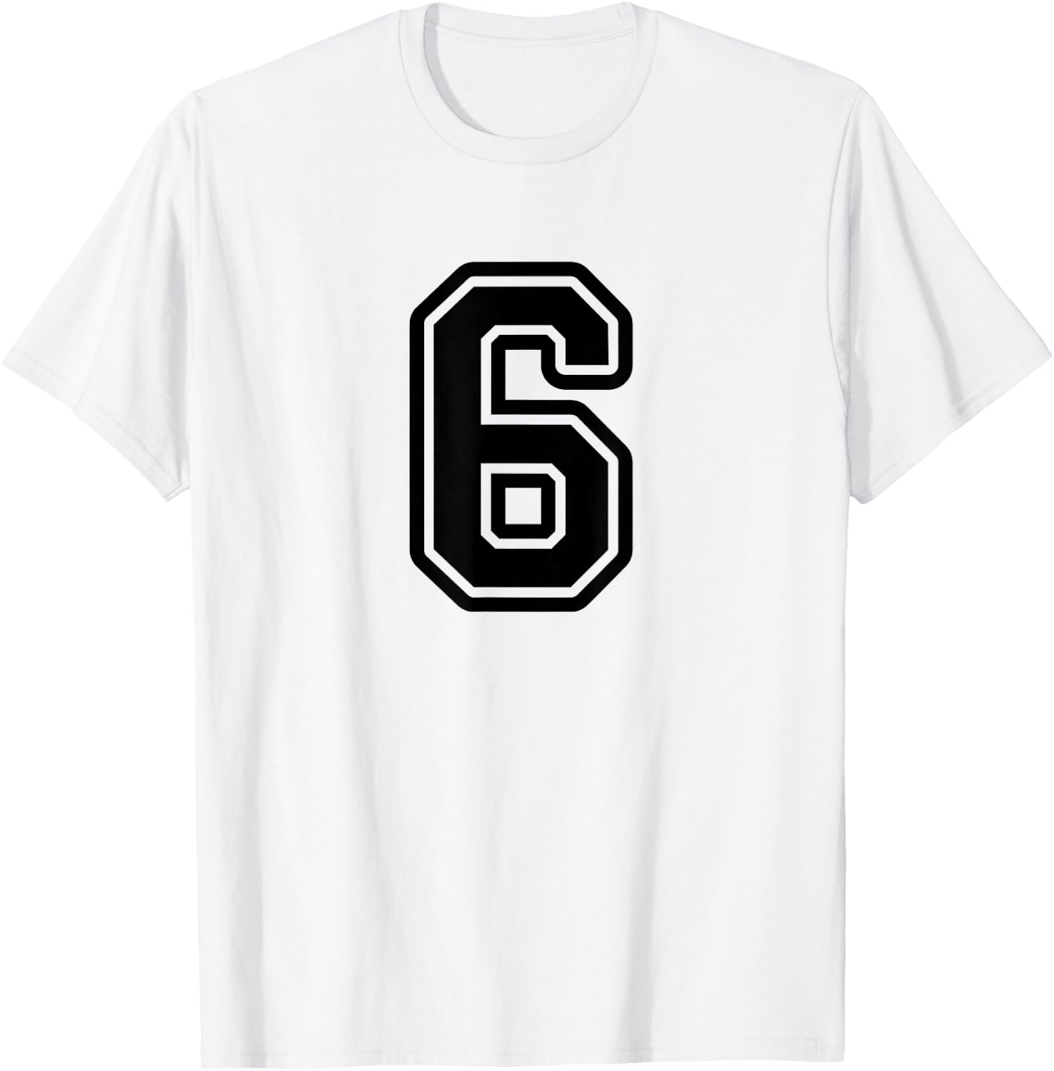Number #6 Black Favorite Number 6 T-Shirt - T-Shirt | White