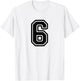 Number #6 Black Favorite Number 6 T-Shirt - T-Shirt | White