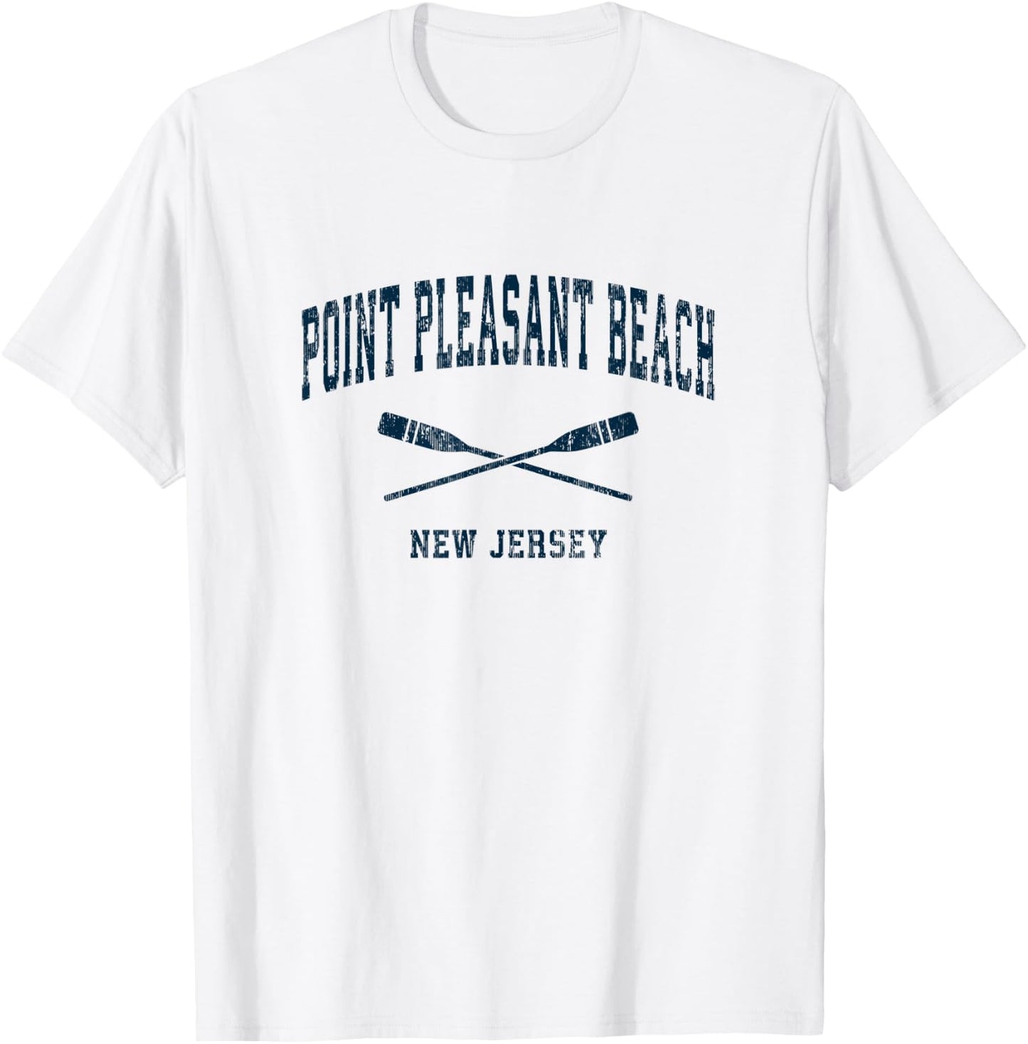 Point Pleasant Beach New Jersey Vintage Nautical Paddles Spo T-Shirt - T-Shirt | White