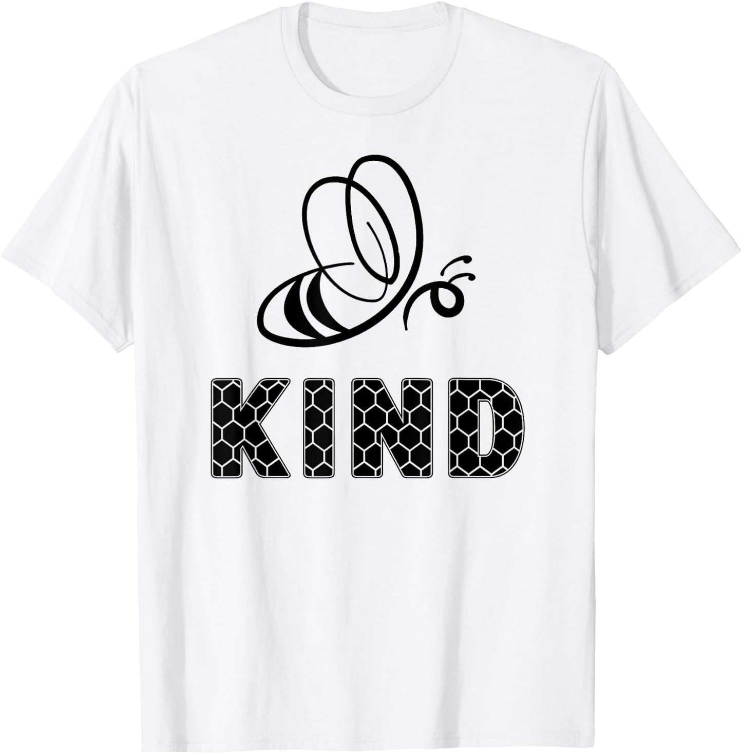 Bee Kind. Cute Bee Doodle. , Men & Kids. Yellow T-Shirt - T-Shirt | White
