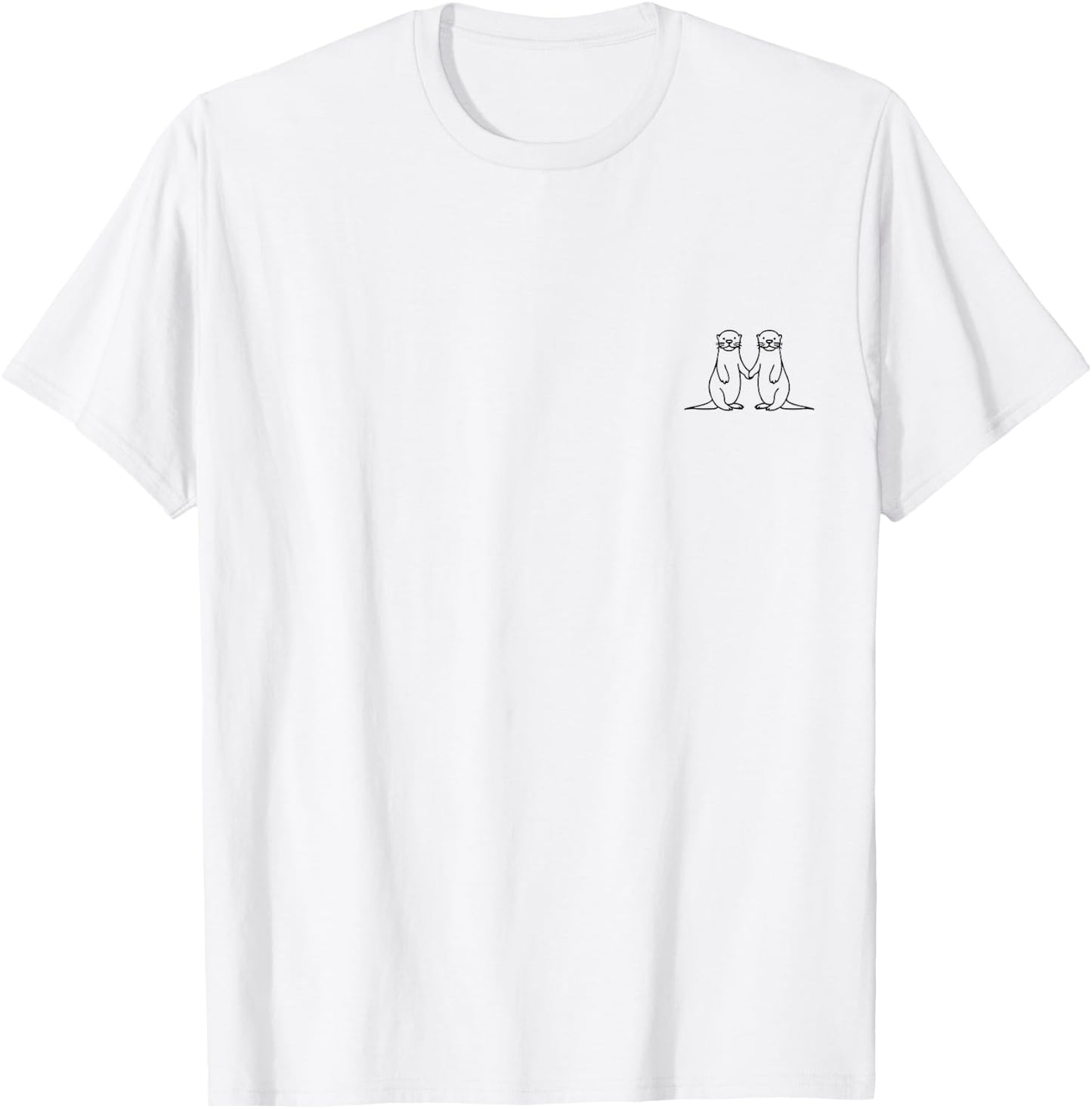 Otter Minimalism , White T-Shirt - T-Shirt | White