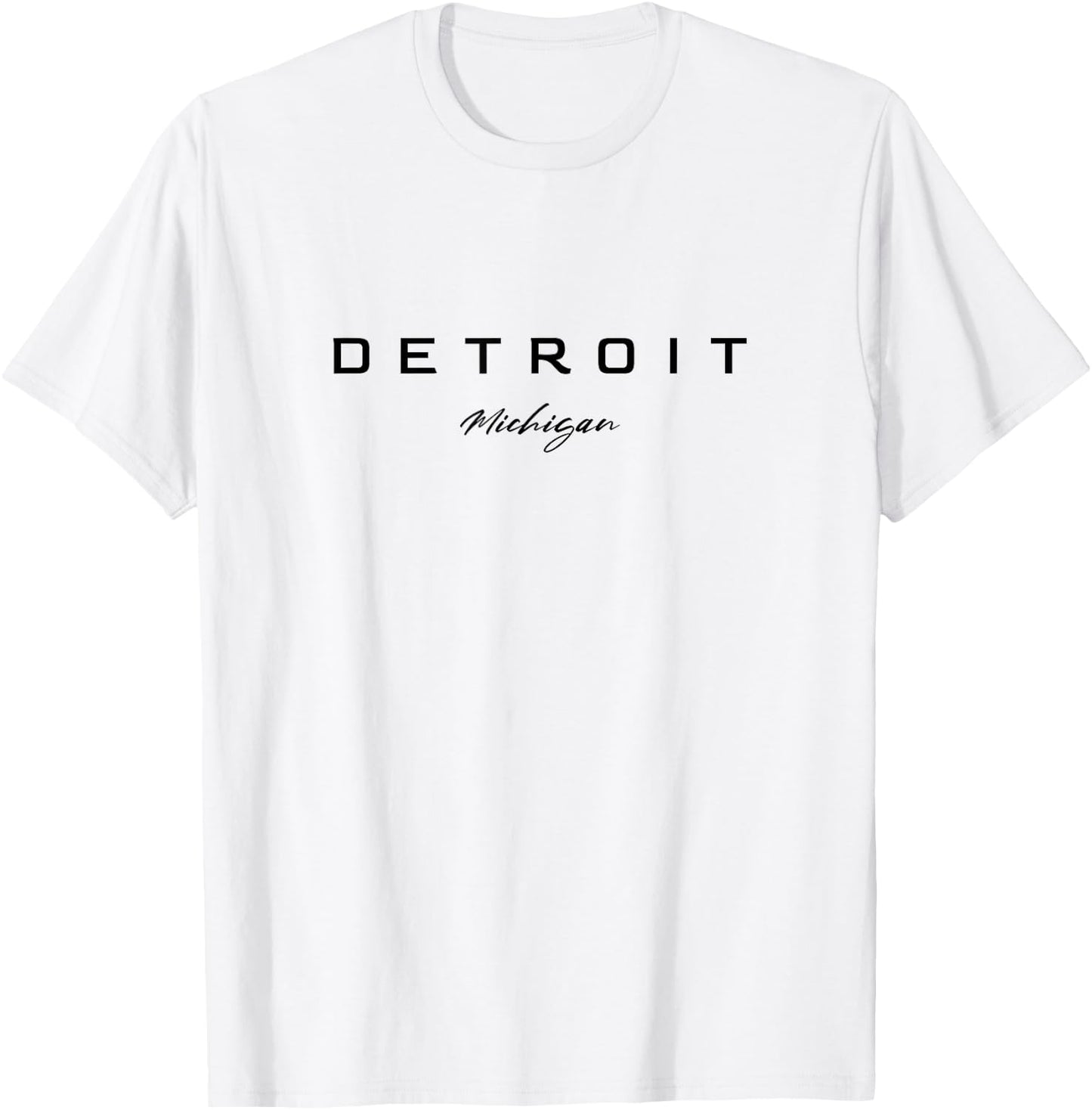 Detroit State of Michigan USA Lettering Detroit T-Shirt - T-Shirt | White