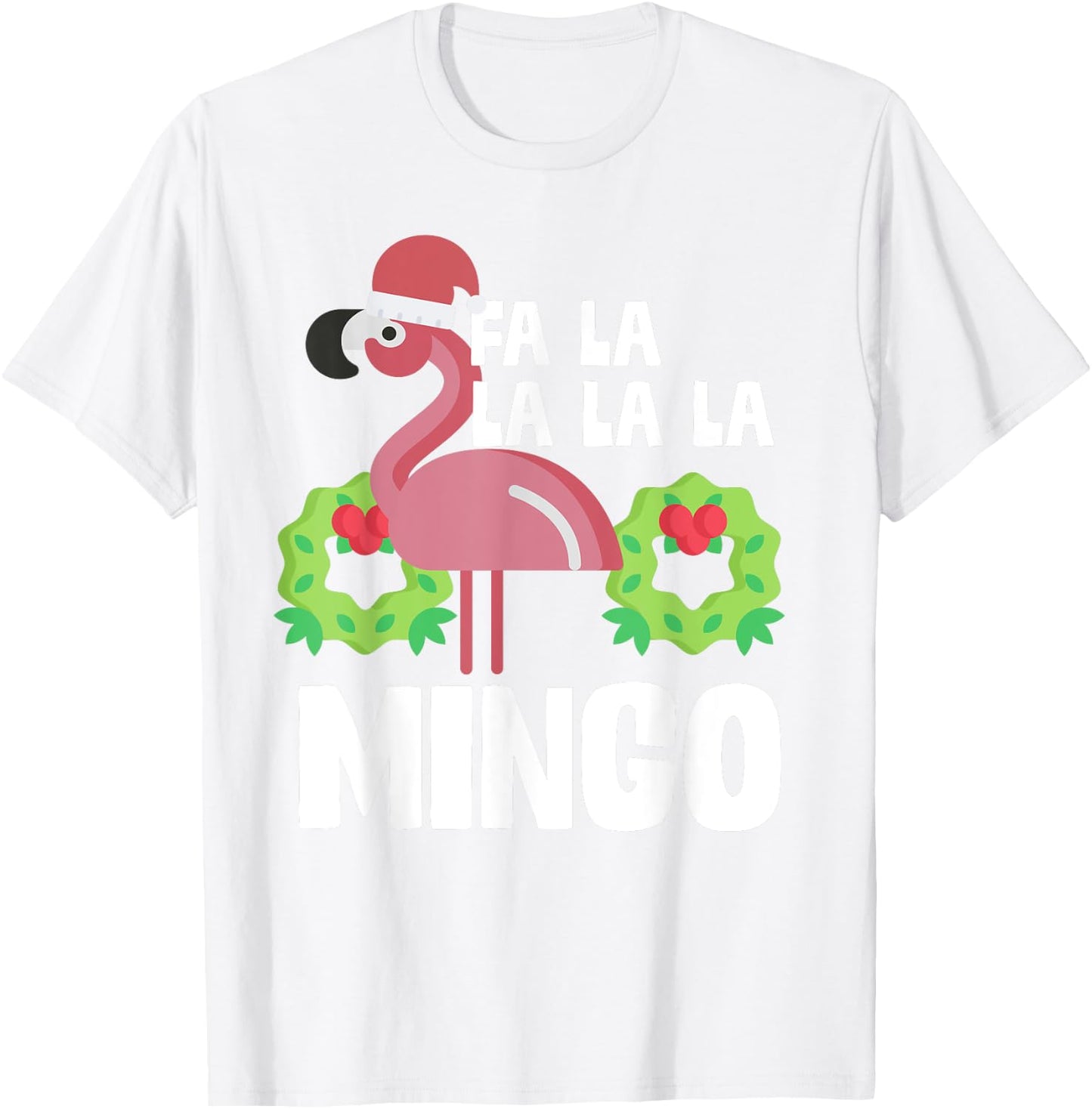Fa La La Mingo Santa Christmas Flamingo Gift T-Shirt - T-Shirt | White