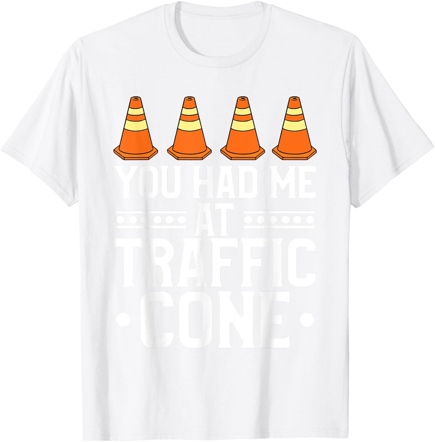 Halloween Costume Funny Lazy Halloween Traffic Cone T-Shirt - T-Shirt | White
