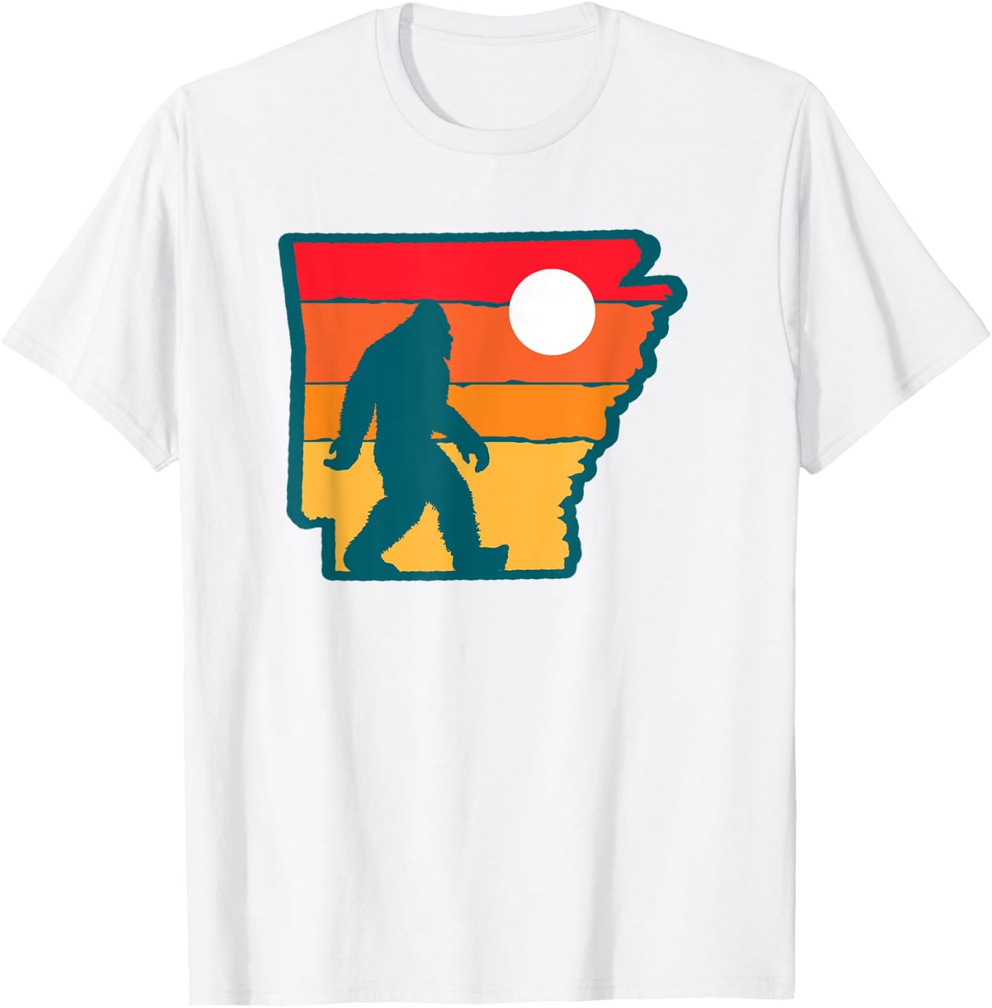Arkansas Vintage Outdoor Bigfoot State Sasquatch Team Retro T-Shirt - T-Shirt | White