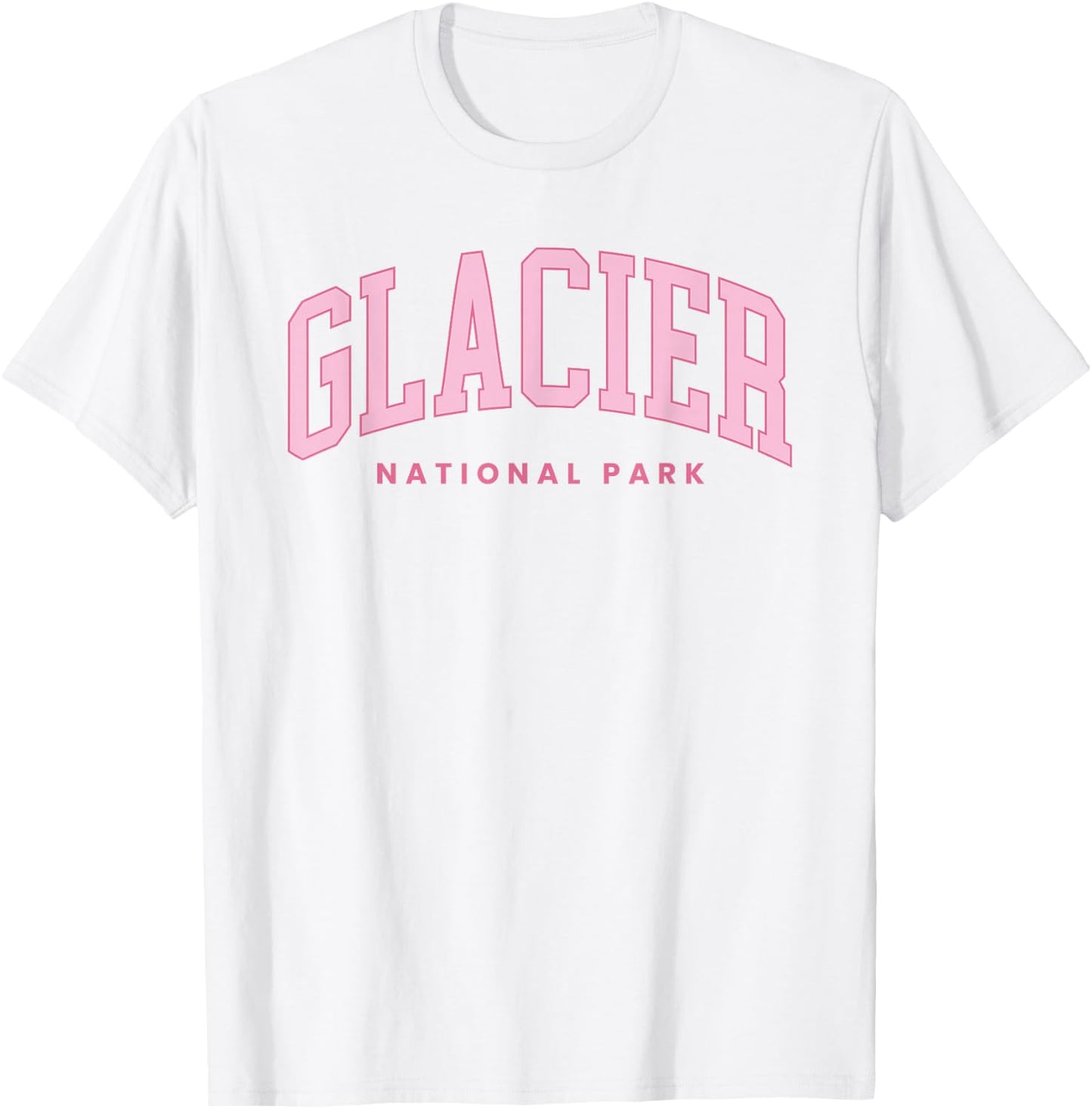 Retro Glacier National Park Preppy Throwback Hiking T-Shirt - T-Shirt | White