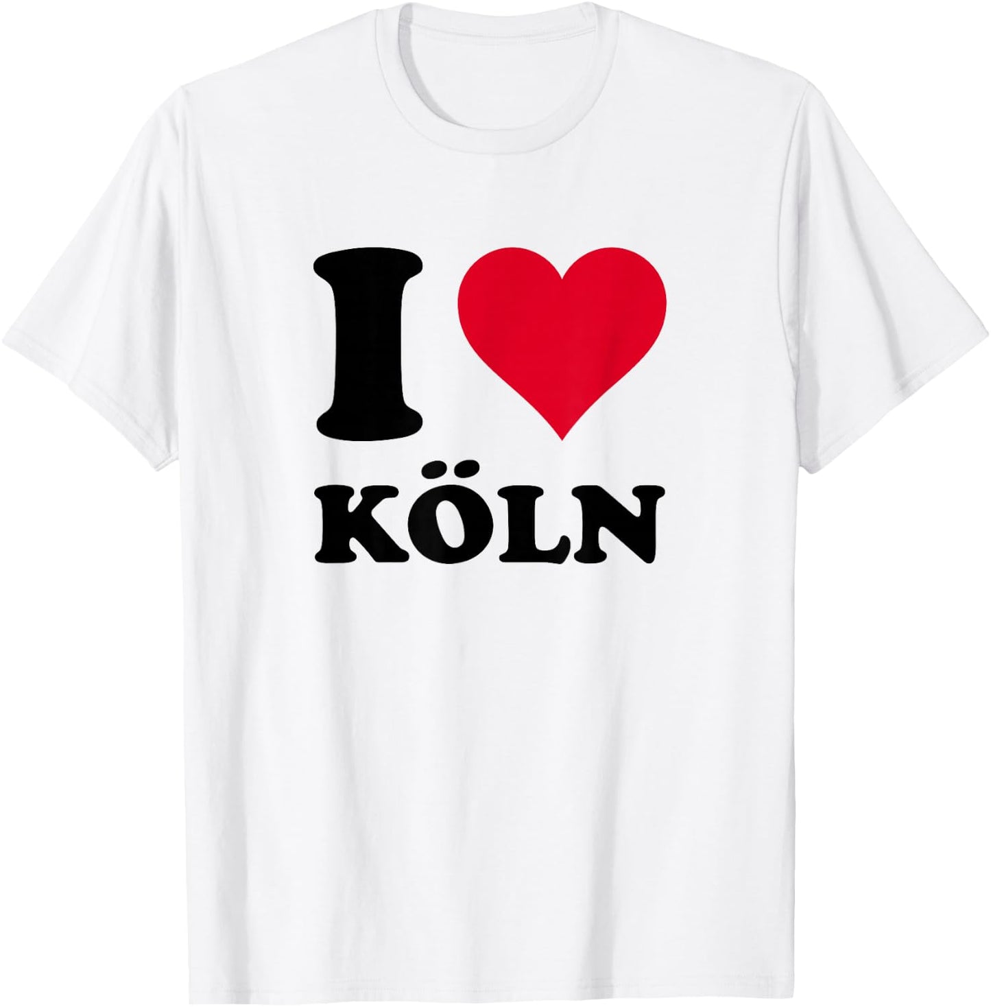 with German Text 'Ich Liebe Köl, White T-Shirt - T-Shirt | White
