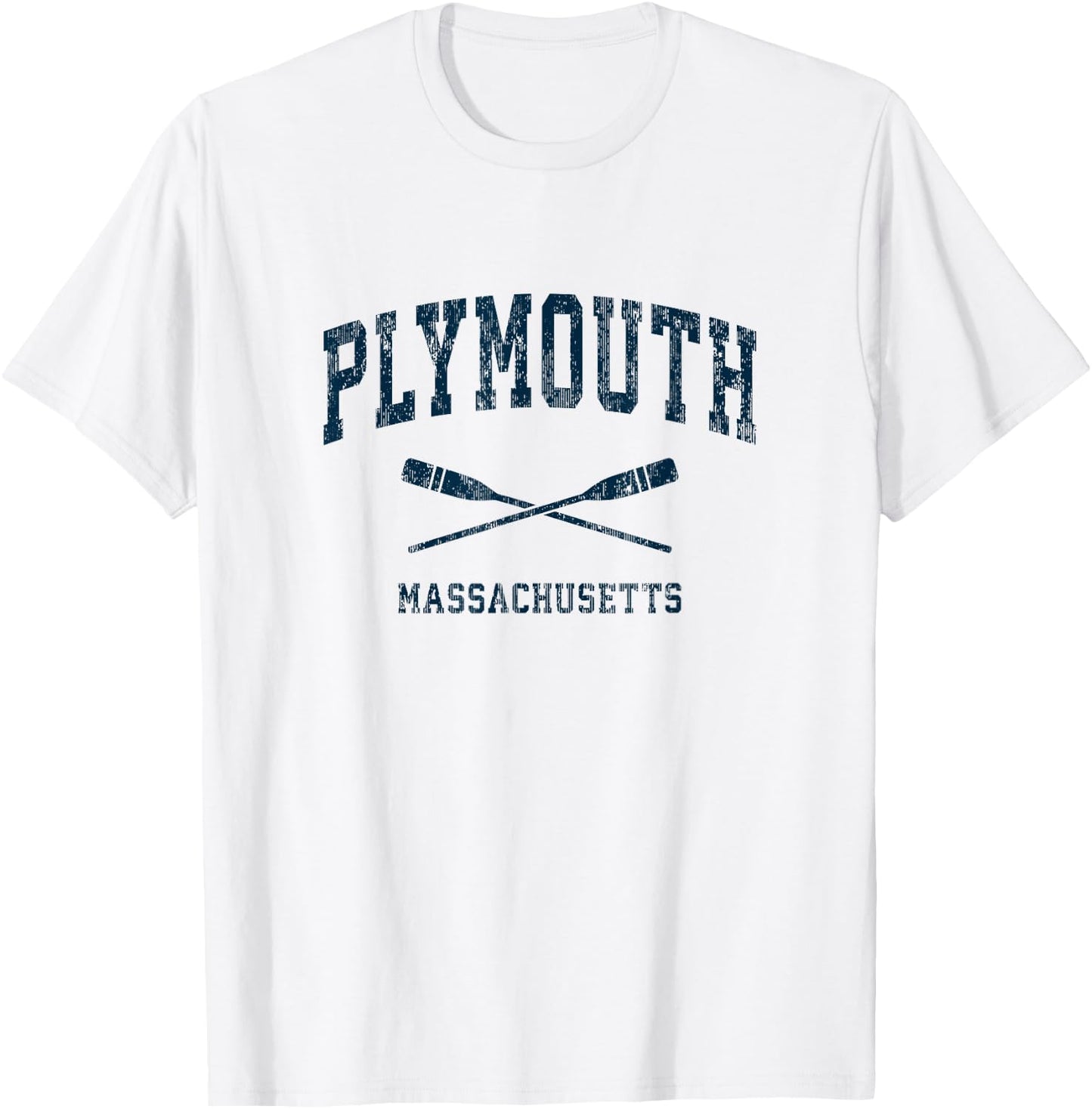 Plymouth Massachusetts Vintage Nautical Paddles Sports Oars T-Shirt - T-Shirt | White