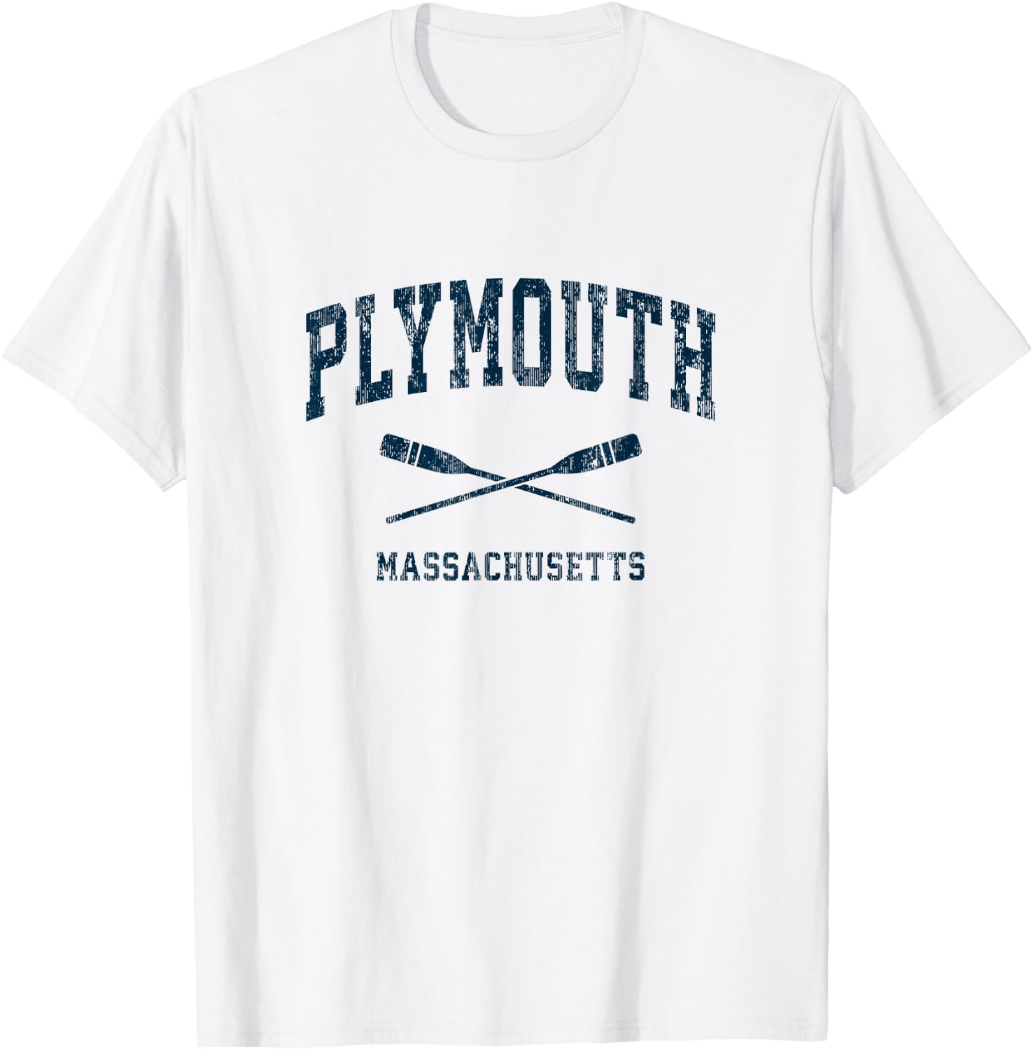 Plymouth Massachusetts Vintage Nautical Paddles Sports Oars T-Shirt - T-Shirt | White