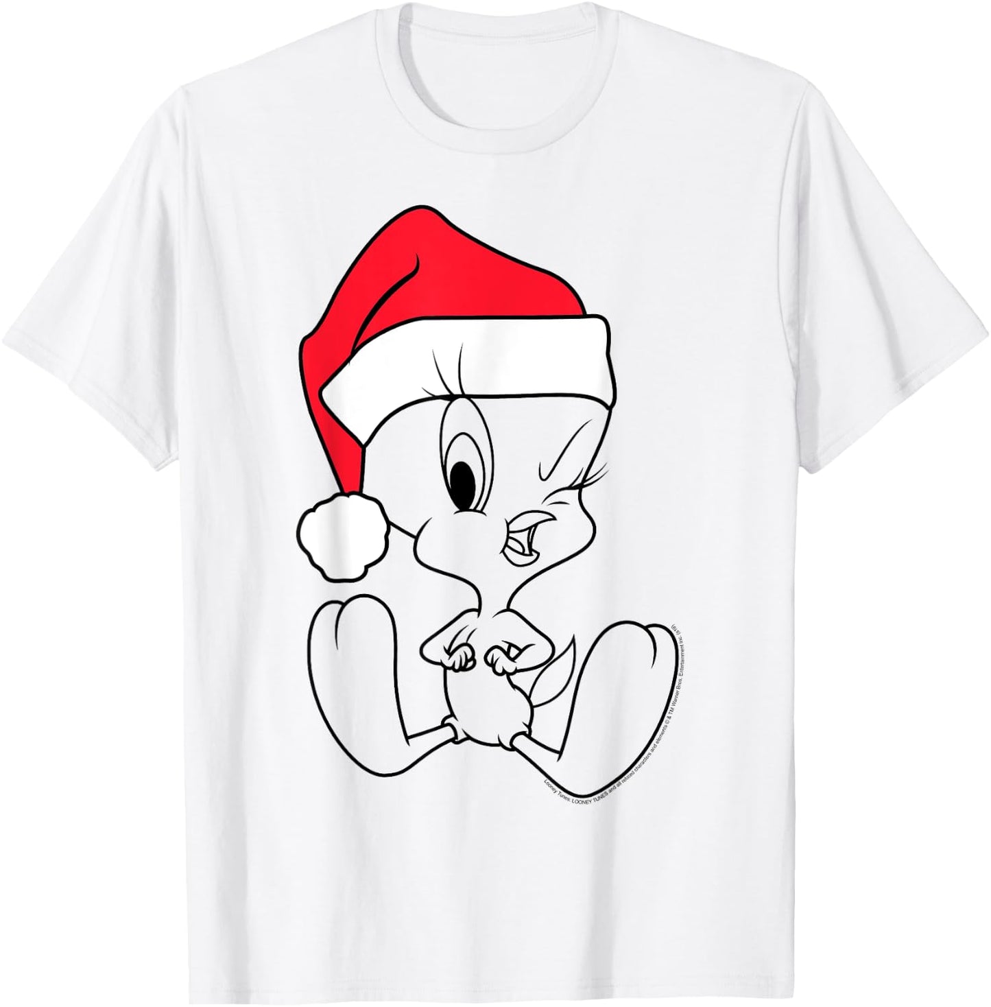 Looney Tunes Christmas Tweety Bird Line Art T-Shirt - T-Shirt | White
