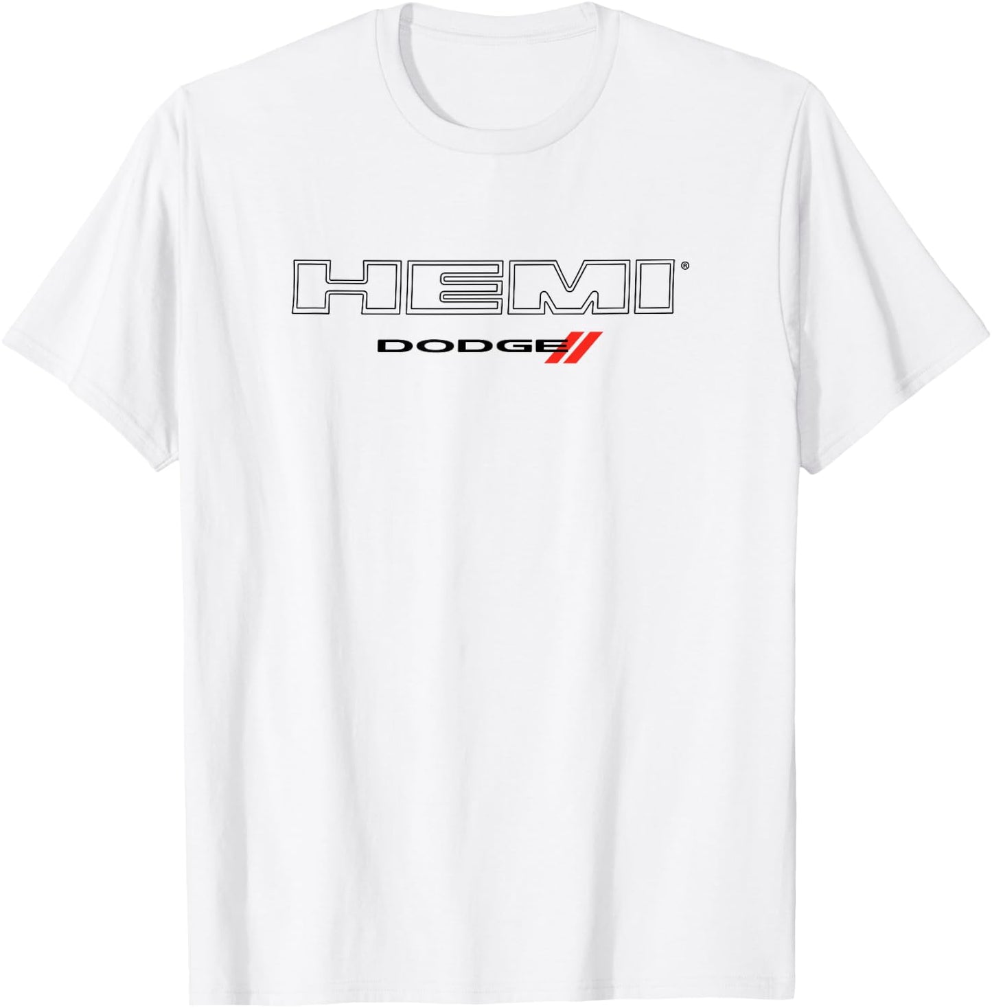 Dodge HEMI Dark Wordmark Logo T-Shirt - T-Shirt | White