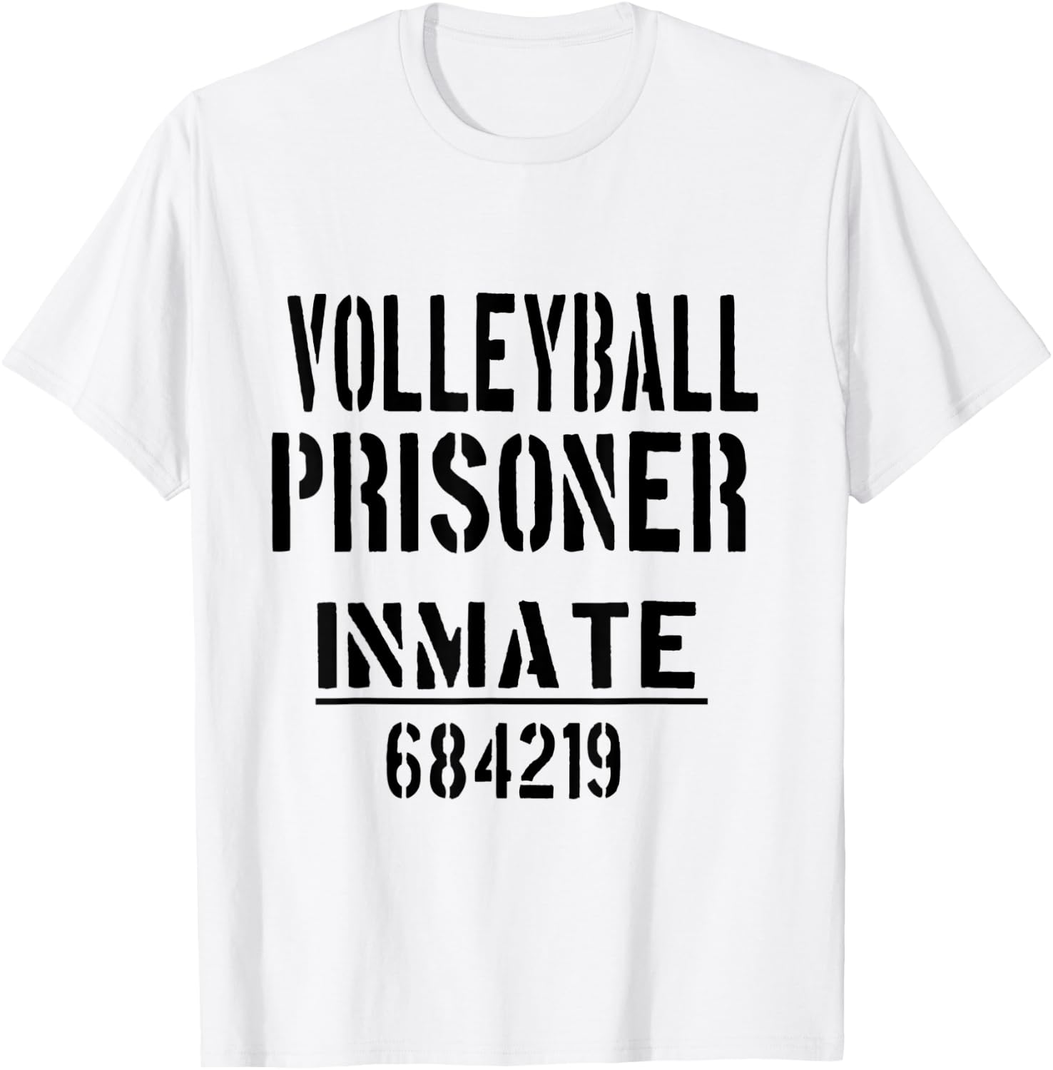 Volleyball Halloween Costume - Funny Prisoner Jail Inmate T-Shirt - T-Shirt | White