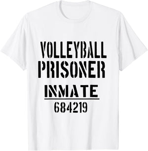 Volleyball Halloween Costume - Funny Prisoner Jail Inmate T-Shirt - T-Shirt | White