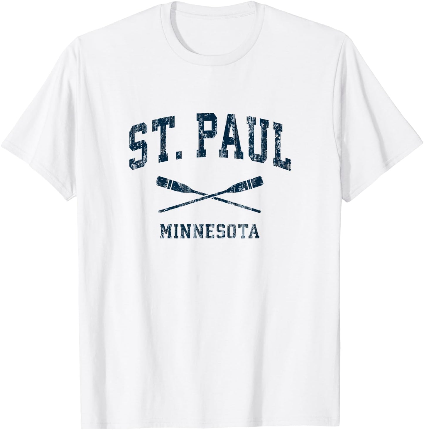 St. Paul Minnesota Vintage Nautical Paddles Sports Oars T-Shirt - T-Shirt | White
