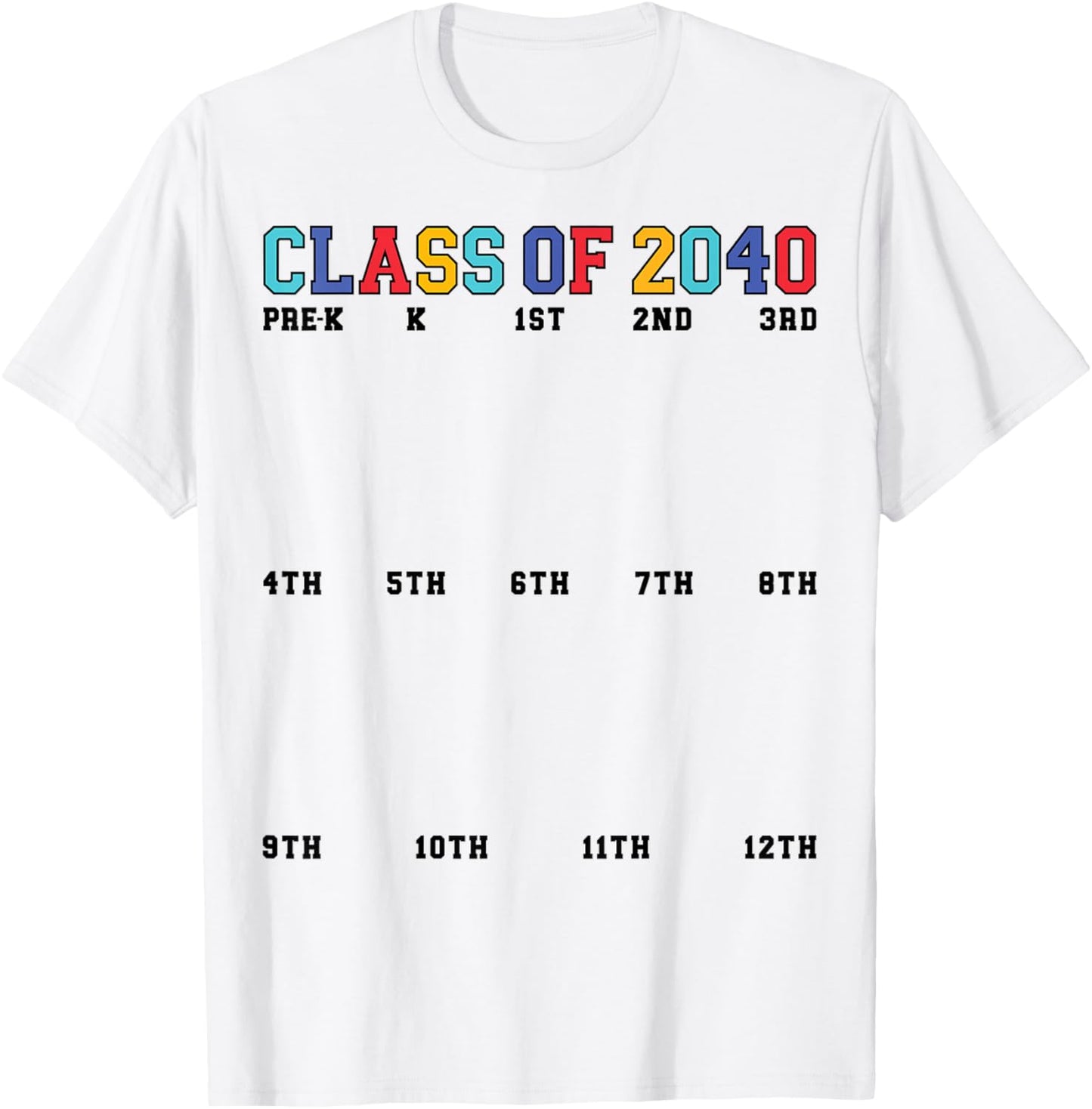 Grow with Me Class of 2040 Handprint PreK - 12th Grade Pre K T-Shirt - T-Shirt | White