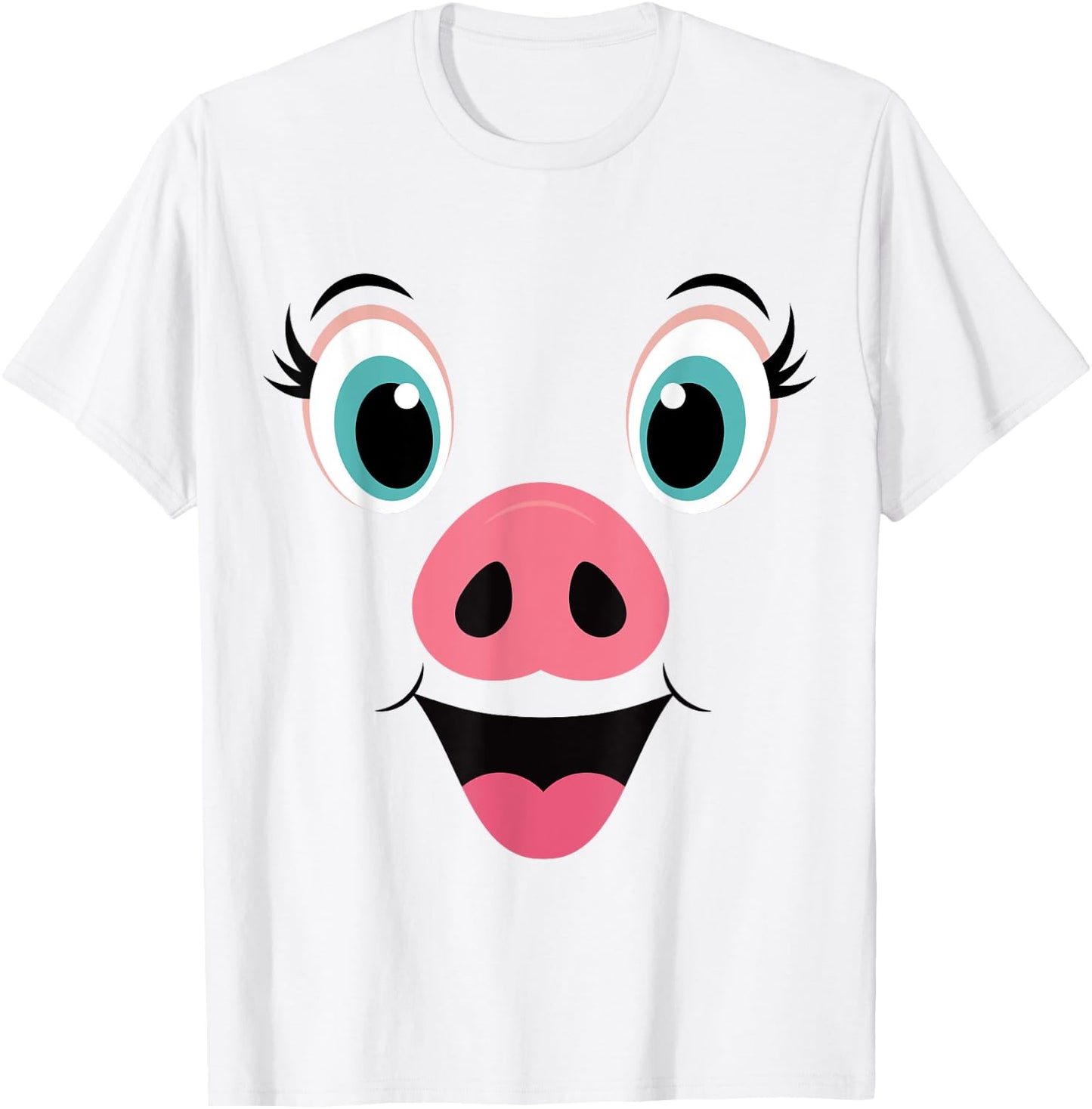 Funny Pig Face Pink Swine Halloween Costume T-Shirt - T-Shirt | White