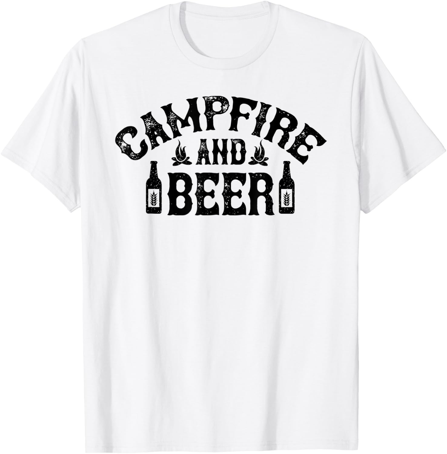 Campfire And Beer Camping T-Shirt - T-Shirt | White