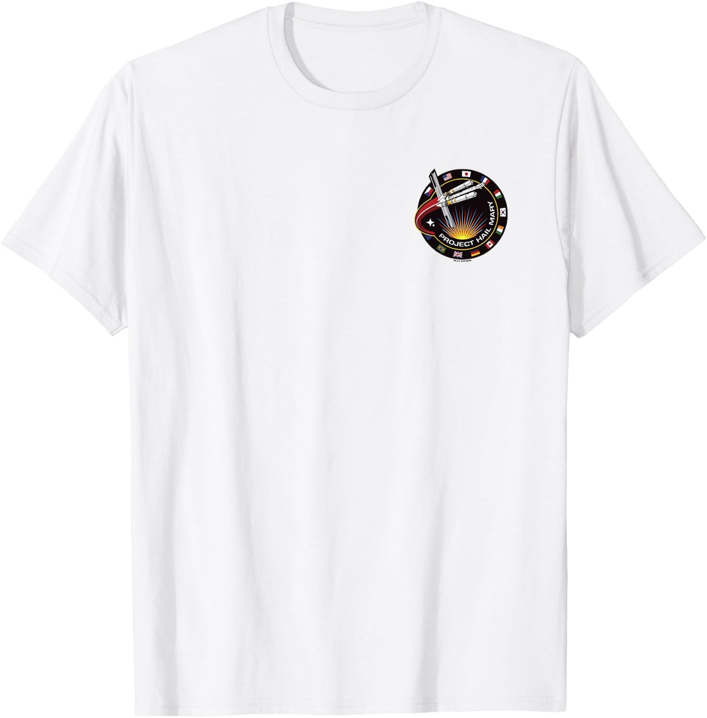 Project Hail Mary Mission Badge Pocket Logo T-Shirt - T-Shirt | White