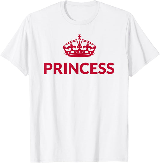 Funny Princess with Crown or Tiara Motif , pink T-Shirt - T-Shirt | White